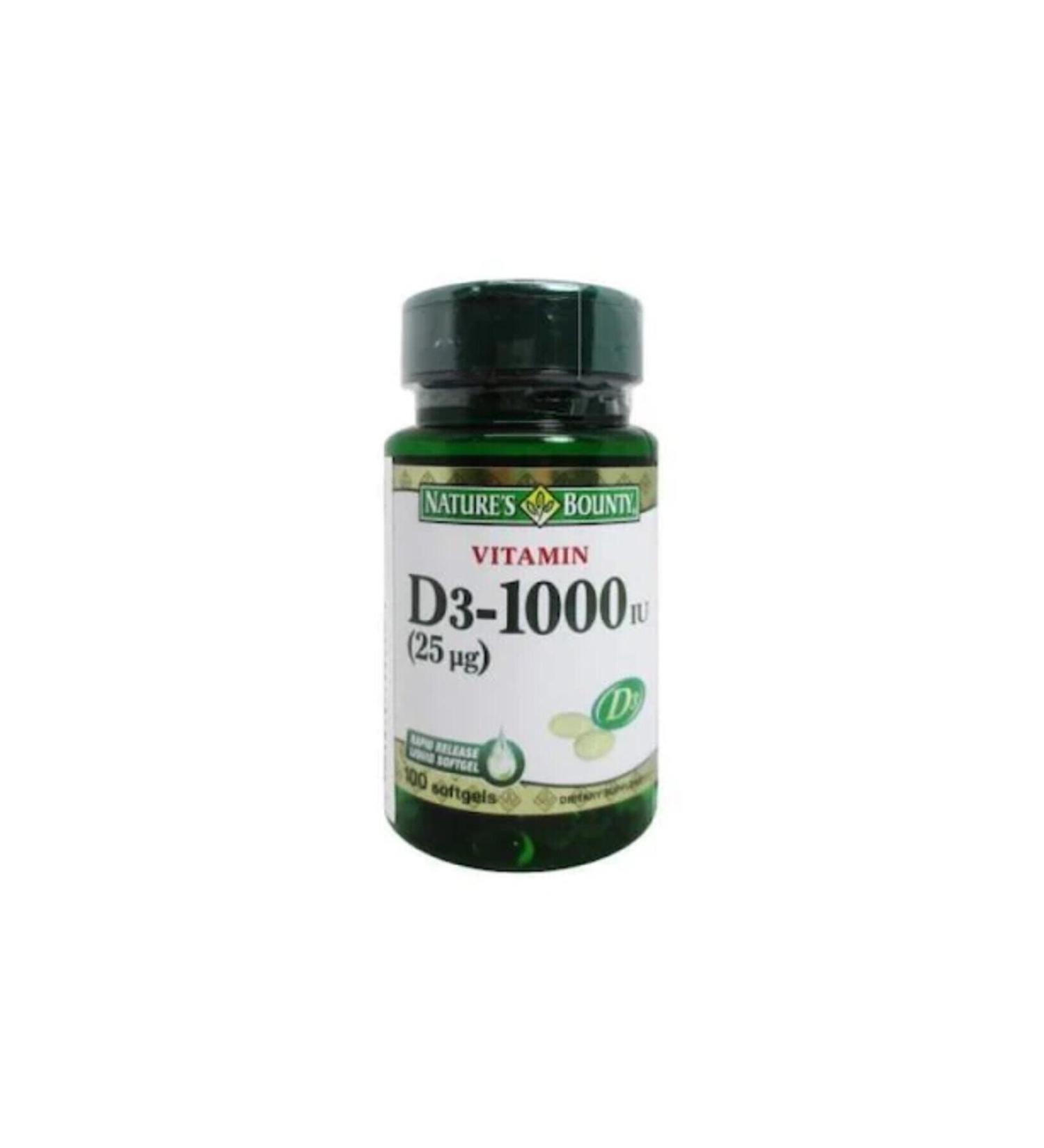 Natures Bounty Vitamin D3 1000'Iu 100 Softgels