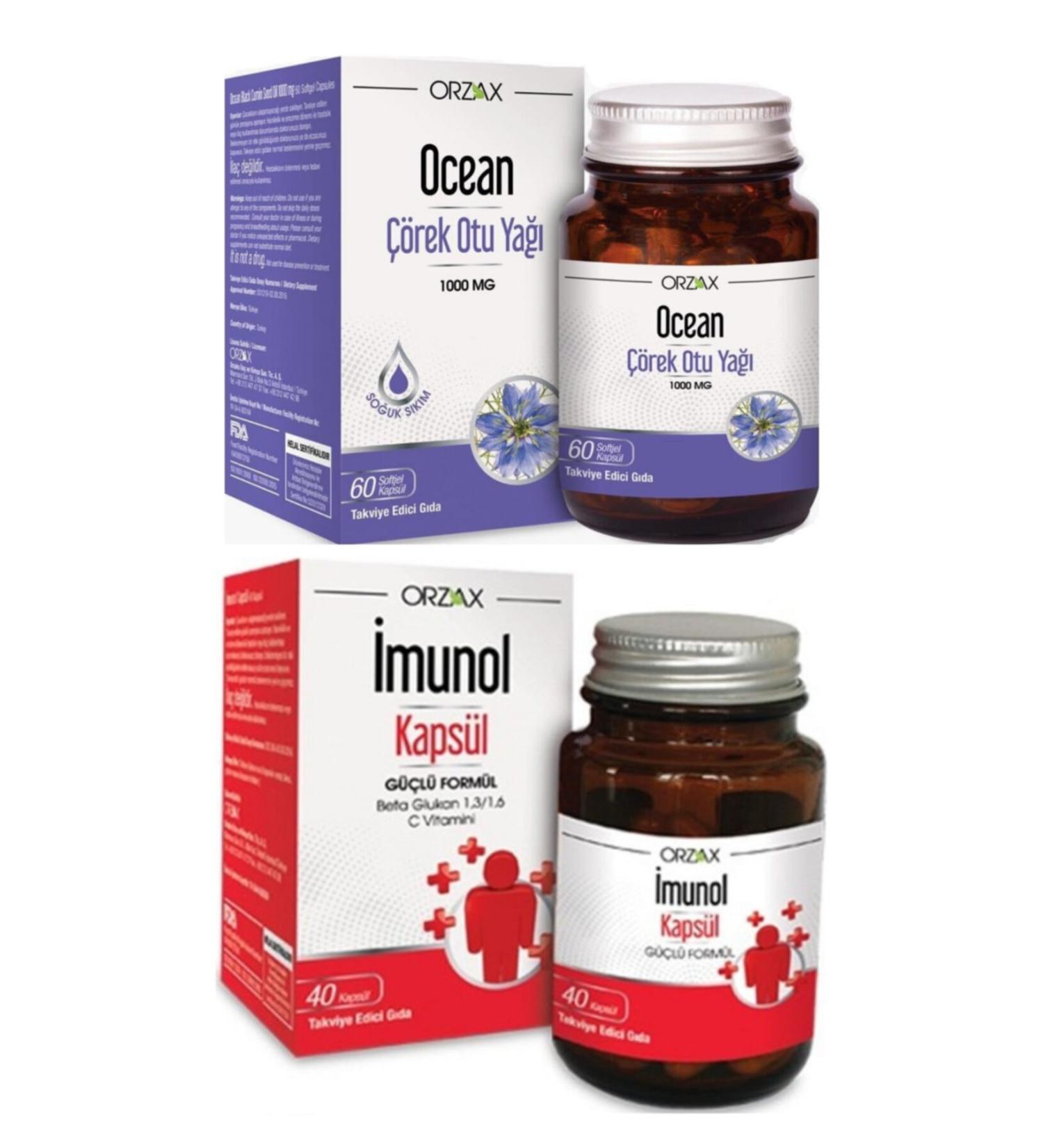 IMUNOL Imunol 40 Capsules and Ocean Black Cumin Oil 1000mg 60 Capsules