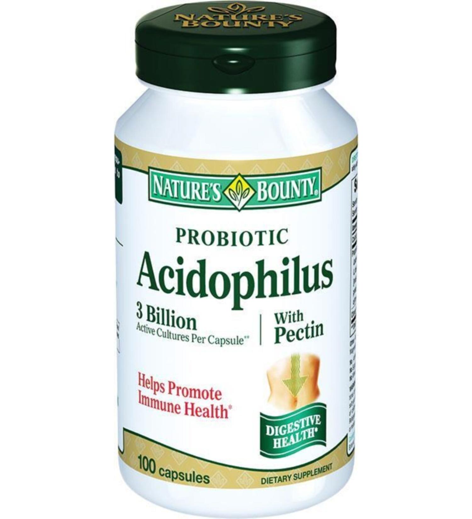 Natures Bounty Probiotic Acidophilus With Pectin 100 Capsules