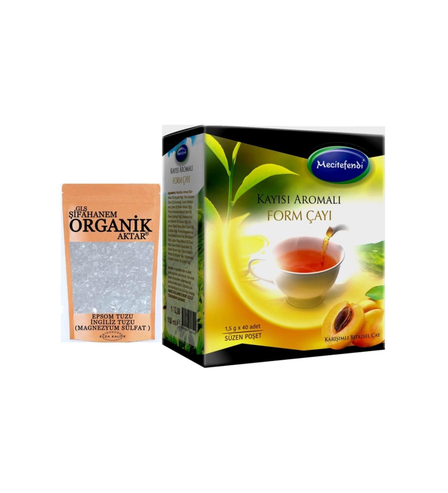 Mecit Efendi Apricot Form Tea + Epsom Salt 100gr Form Set