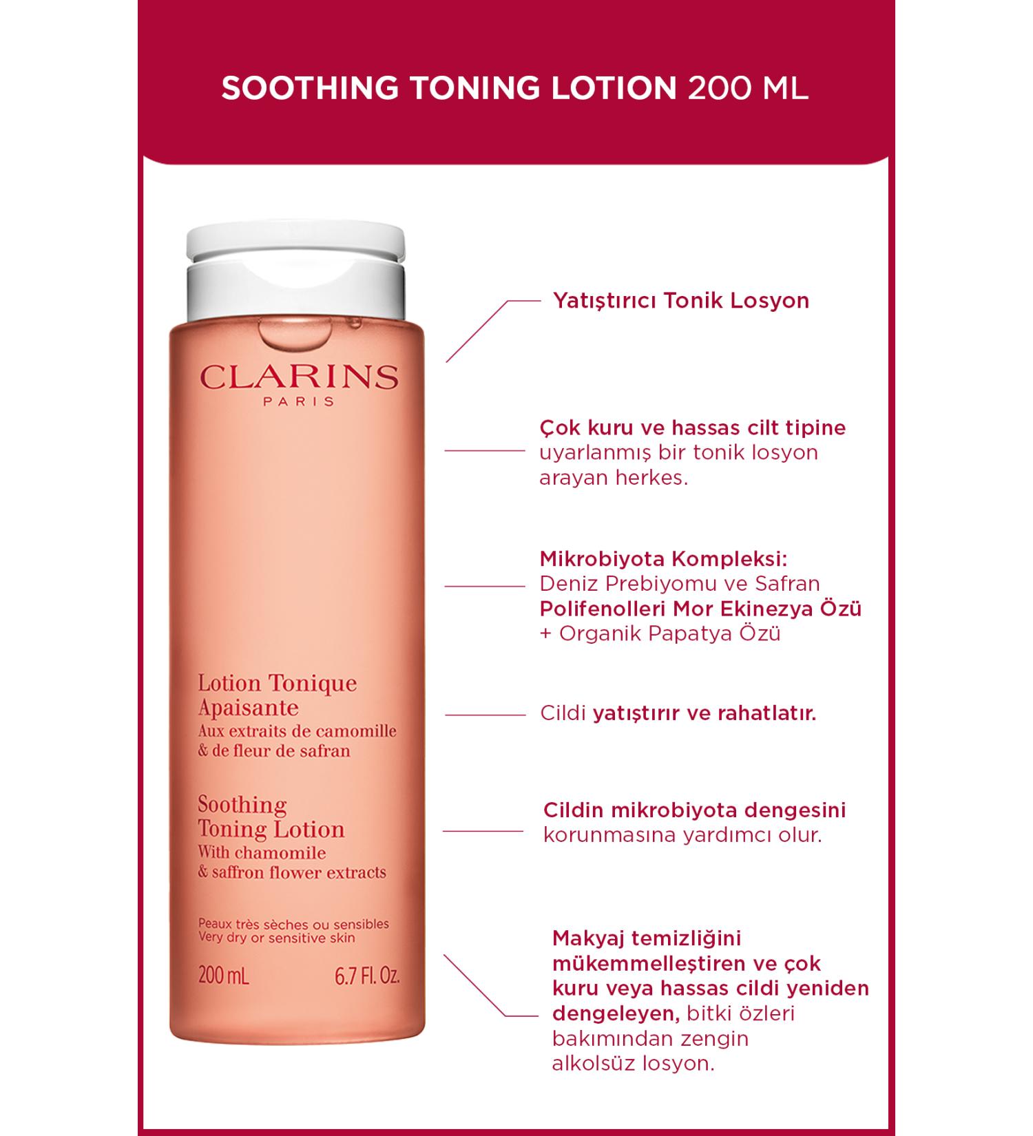 Clarins Soothing Toning Lotion 200ml - Tonic for Dry and Very Dry Skin