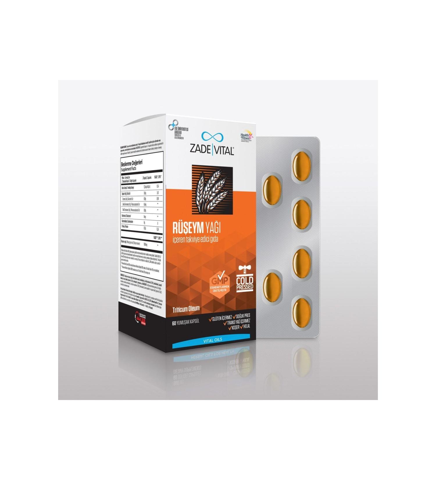 Zade Vital Germ Oil Triticum Vulgare Wheat Germ (1 Box) 60 Capsules