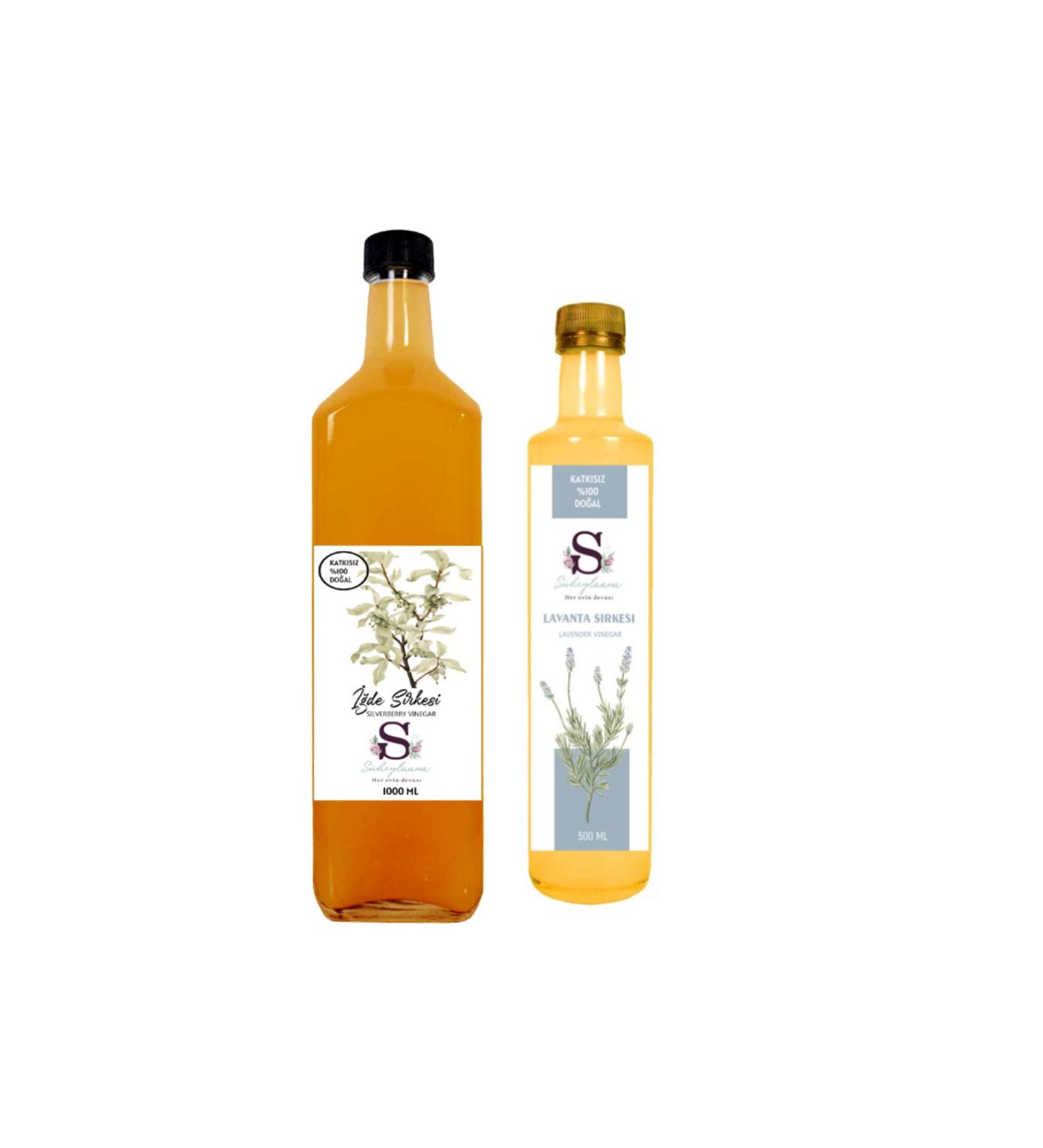 Suheylaana Natural Oleaster Vinegar 1000 ml and Lavender Vinegar 500 ml
