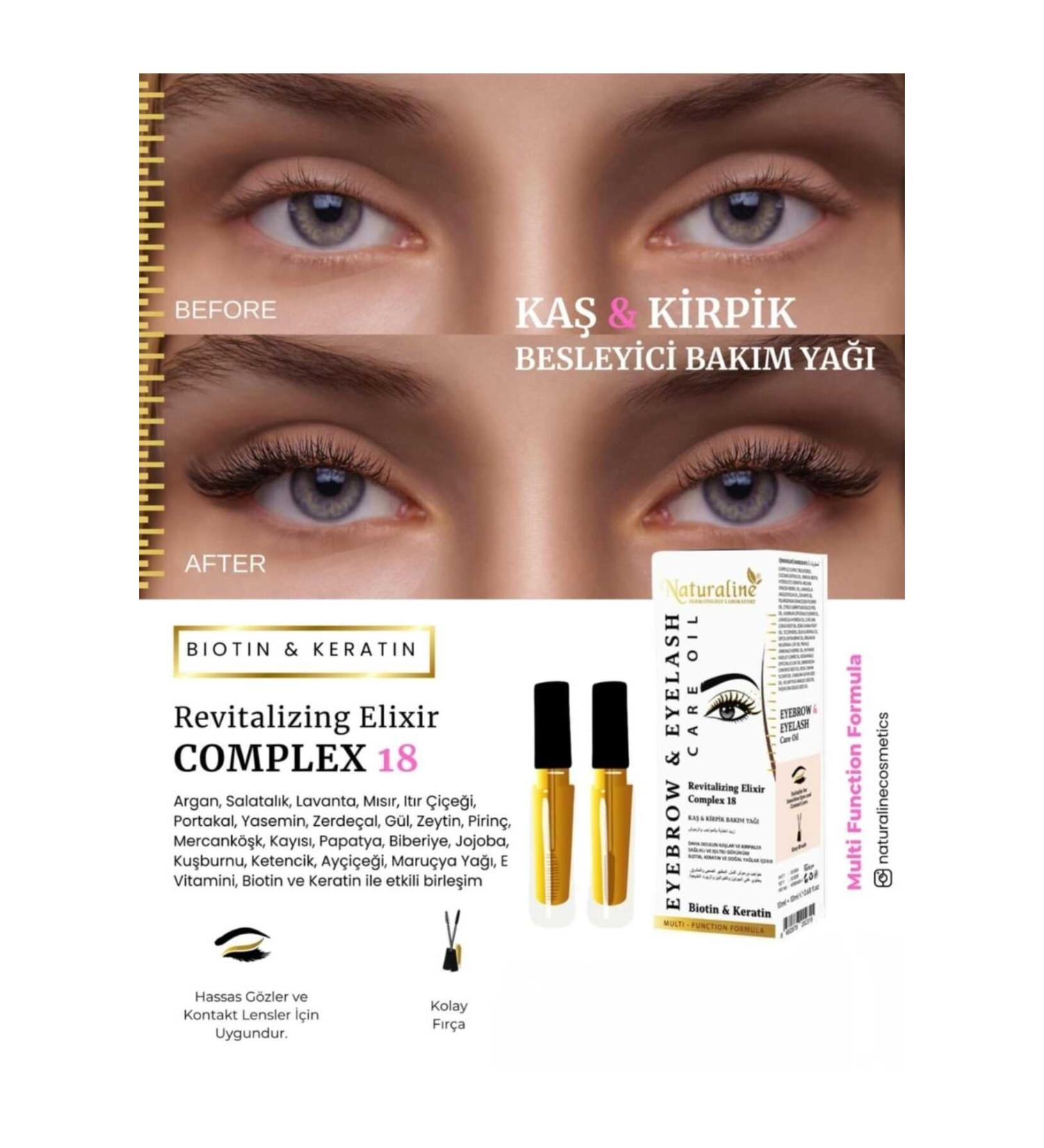 Naturaline Eyebrow & Eyelash Care Serum with Natural Oil Content 20 ml