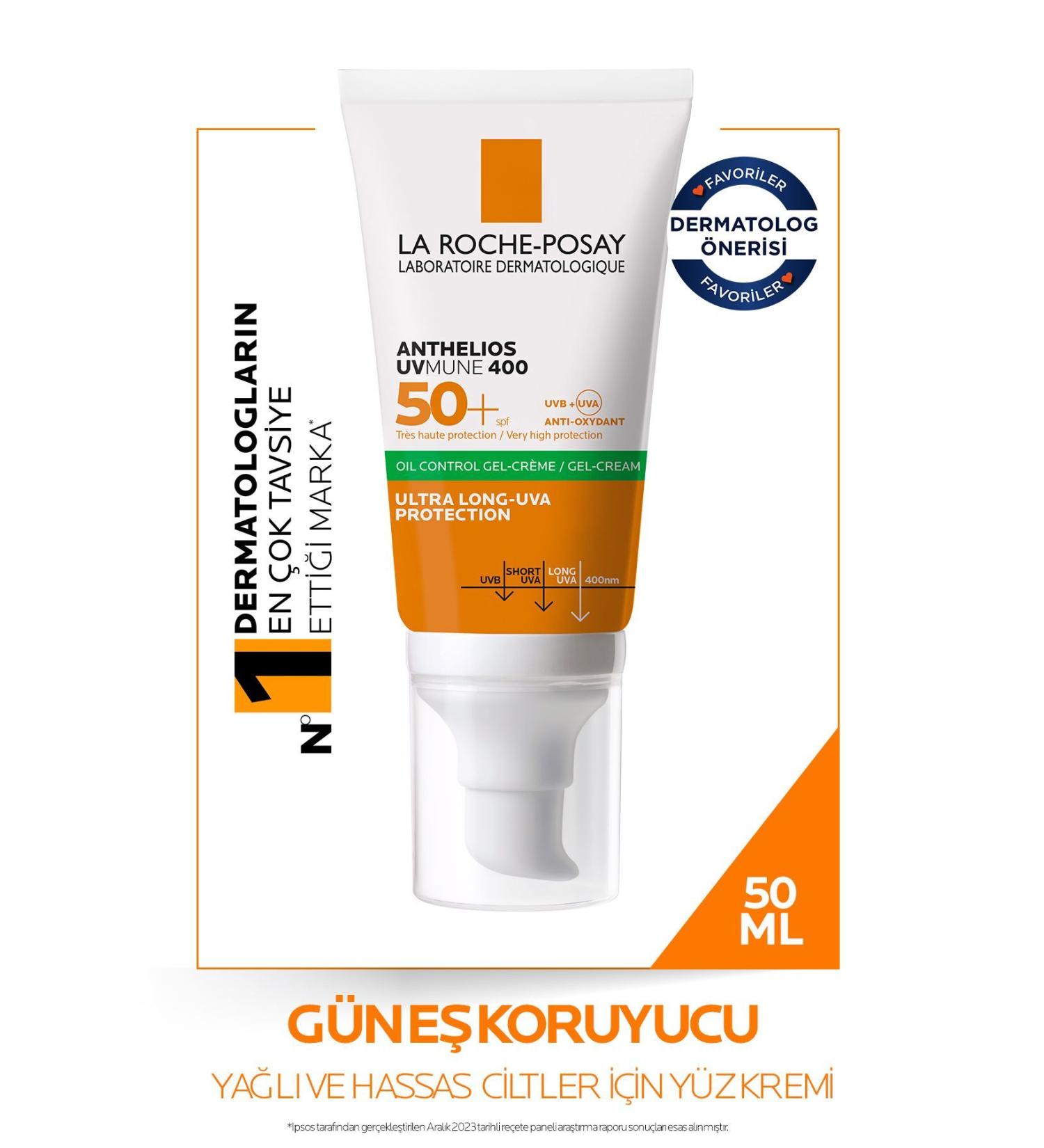 La Roche Posay ANTHELIOS OIL CONTROL GEL CREAM SPF50+ FACE SUN CREAM OILY AND COMBINATION SKIN 50ML PSSN2882
