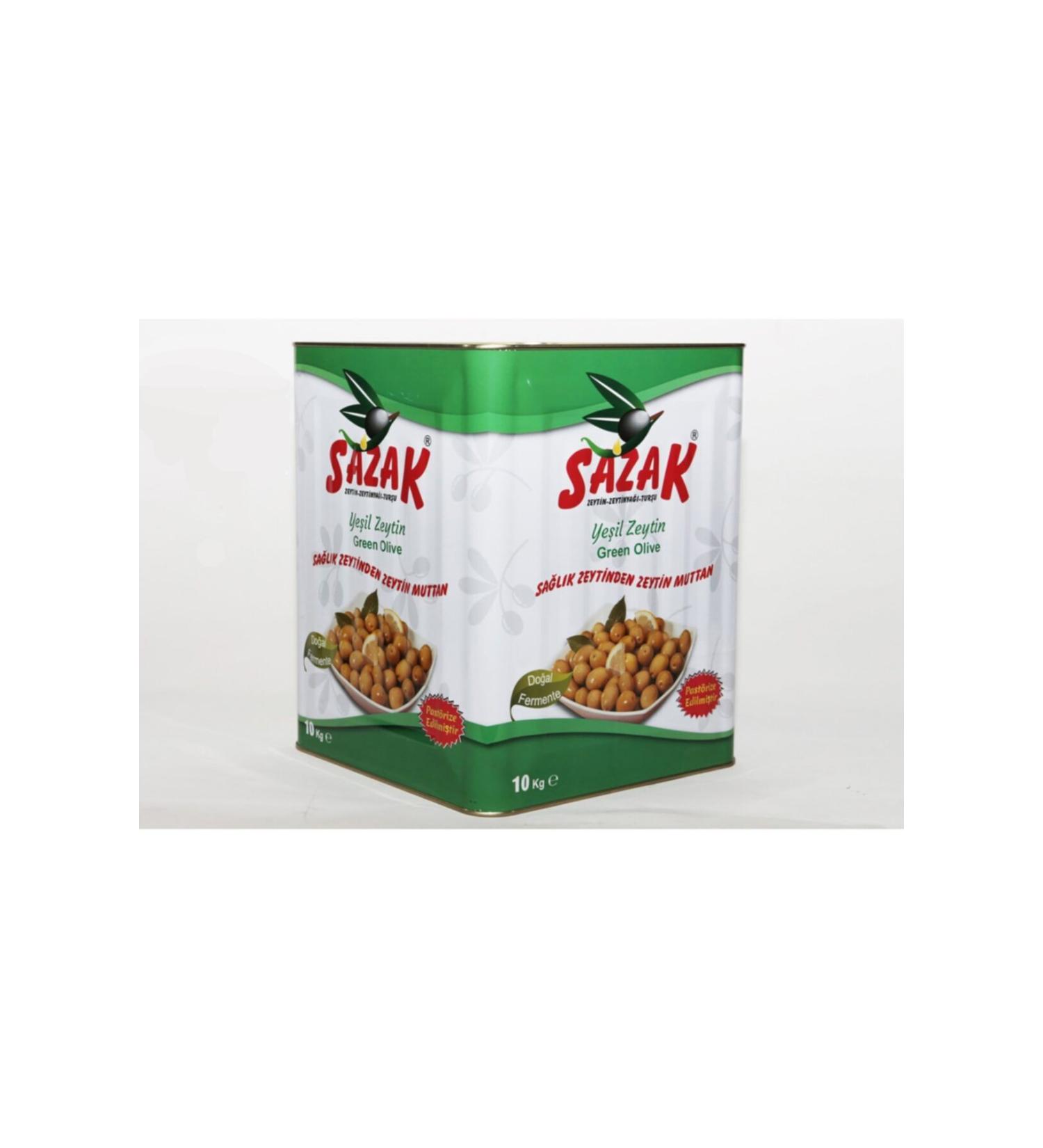 Sazak Olive Olive Oil Sazak Cracked Green Olives 10 Kg 261-290 M Caliber