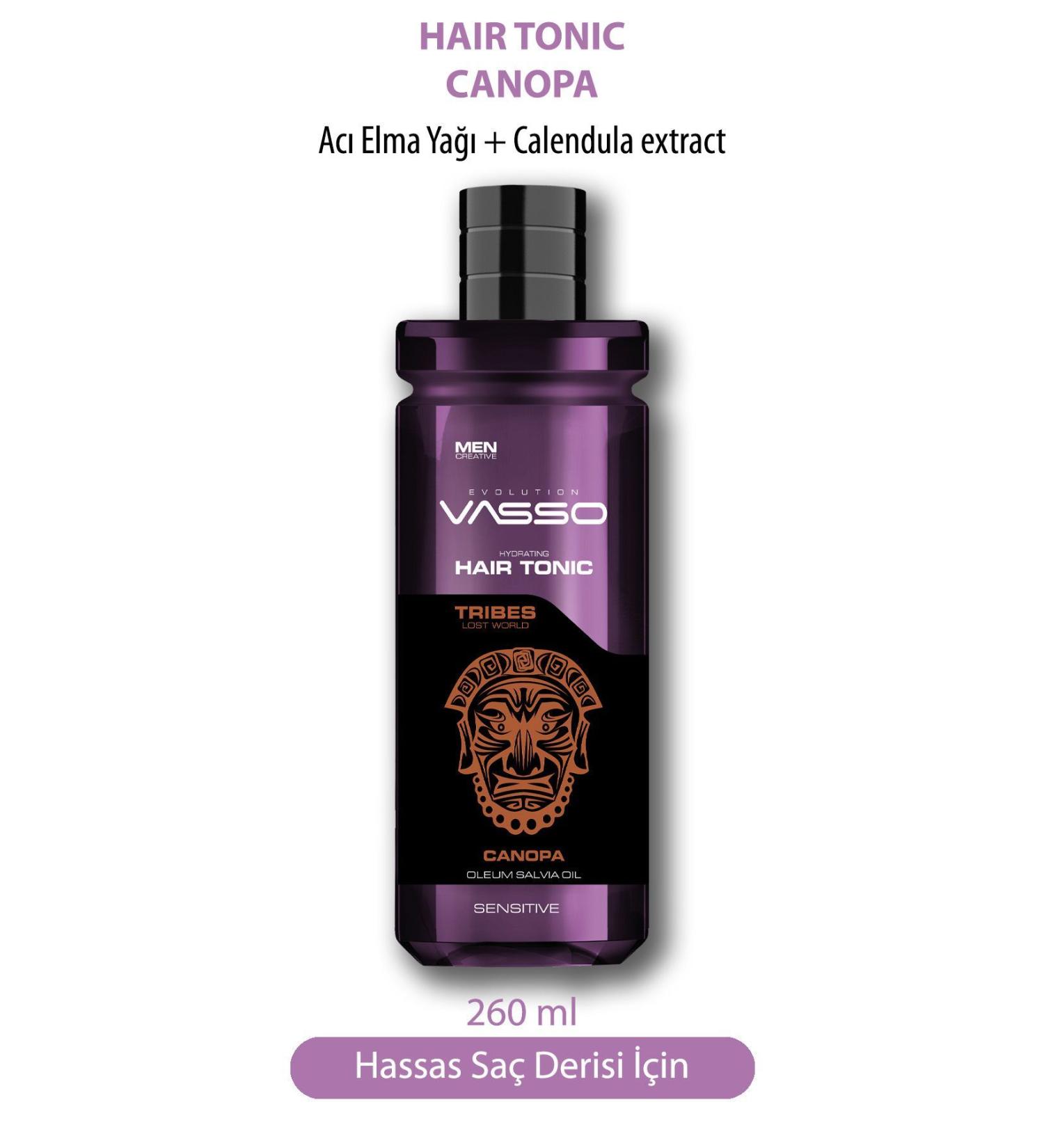 Vasso Men Sensitive Scalp Soothing Hair Tonic - Tribes Canopa Hair Tonic 260 ml - Buy Online on GoSupps.com
