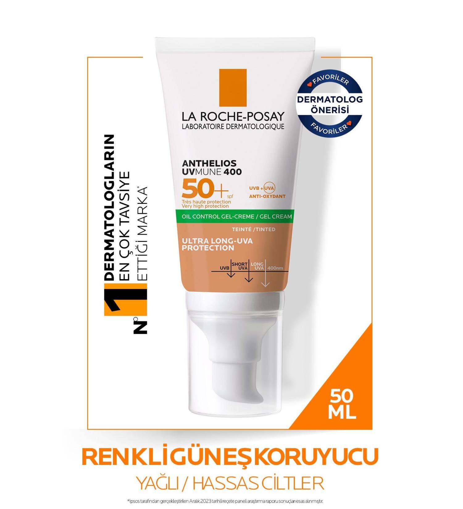 La Roche Posay ANTHELIOS GEL CREAM SPF50+ COLORED FACE SUN CREAM OILY-COMBINATION SKIN 50ML PSSN2859