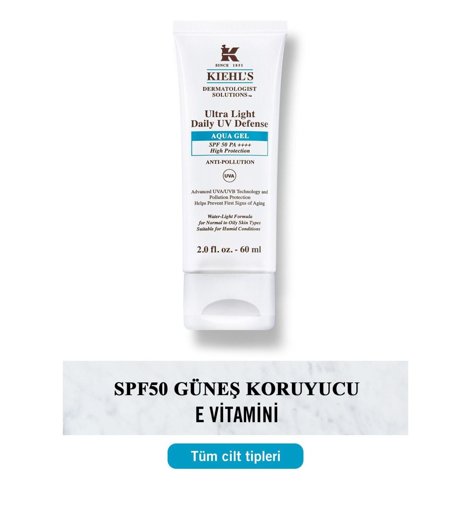 Kiehl's ULTRA LIGHT DAILY UV PROTECTIVE AQUA GEL SUN CREAM - SPF50 60 ml PSSN2850 - Buy Online on GoSupps.com