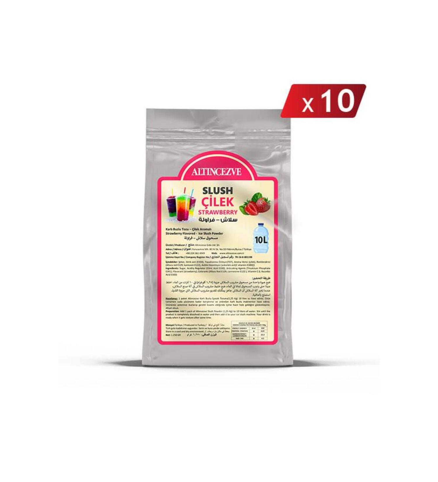 Alt ncezve Ice Slush Snowy Iced Snow Powder | Strawberry 1.250 gr - 10 LX 10 Pieces