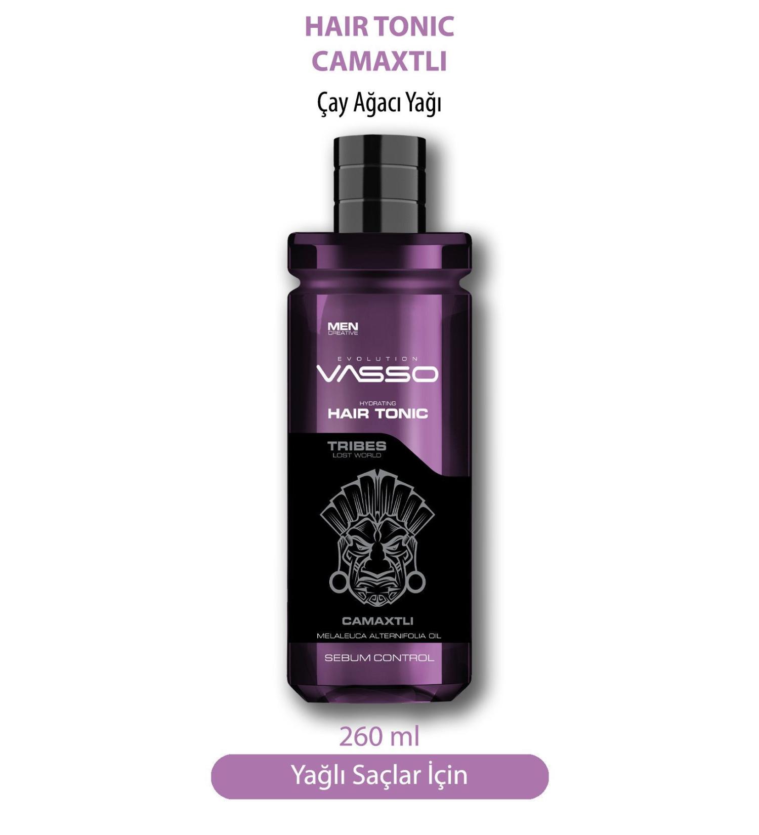 Vasso Men Nourishing Hair Tonic with Tea Tree Oil for Slow Growing Hair - Tribes Camaxtli 260 ml - Buy Online on GoSupps.com