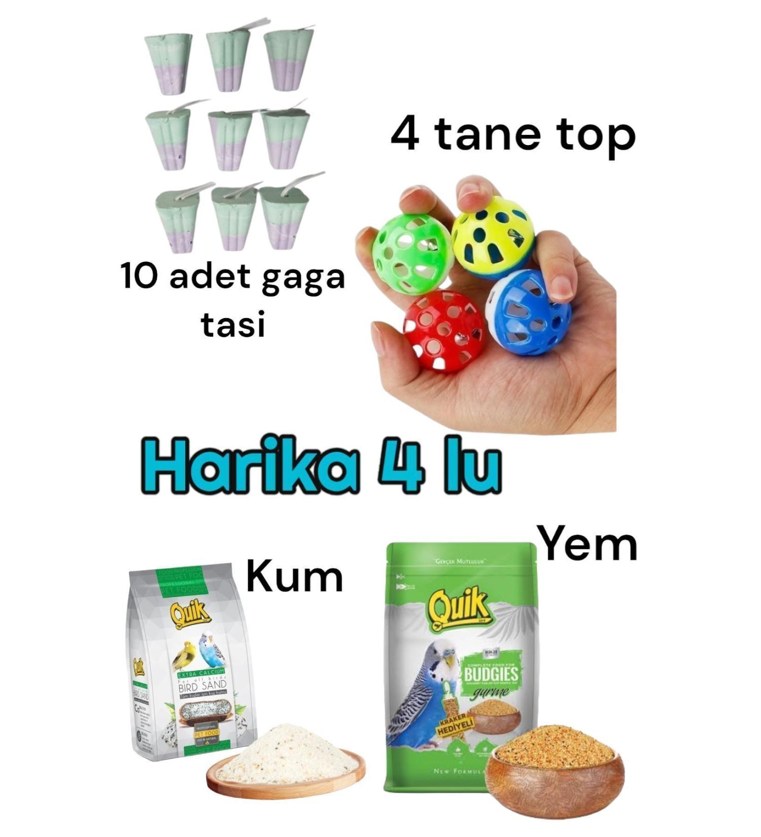 ozzipetshop Quik Budgie Food 500 gr + quik Bird sand 200 gr + Beak stone + Bird ball