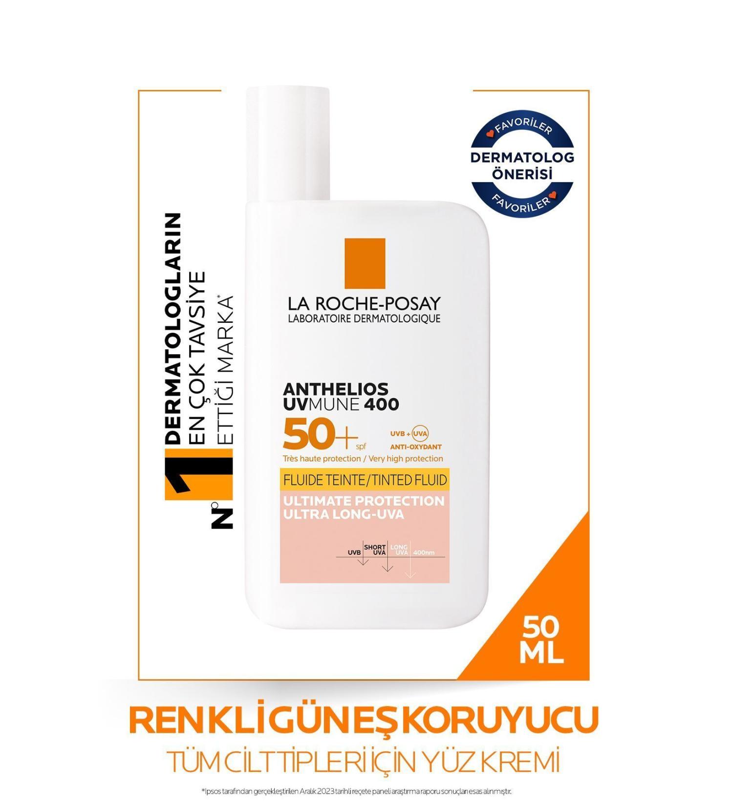 La Roche Posay ANTHELIOS UVMUNE400 INVISIBLE FLUID SKIN BRIGHTENING COLOR SPF50+ FACE SUN CREAM 50 ML PSSN2858