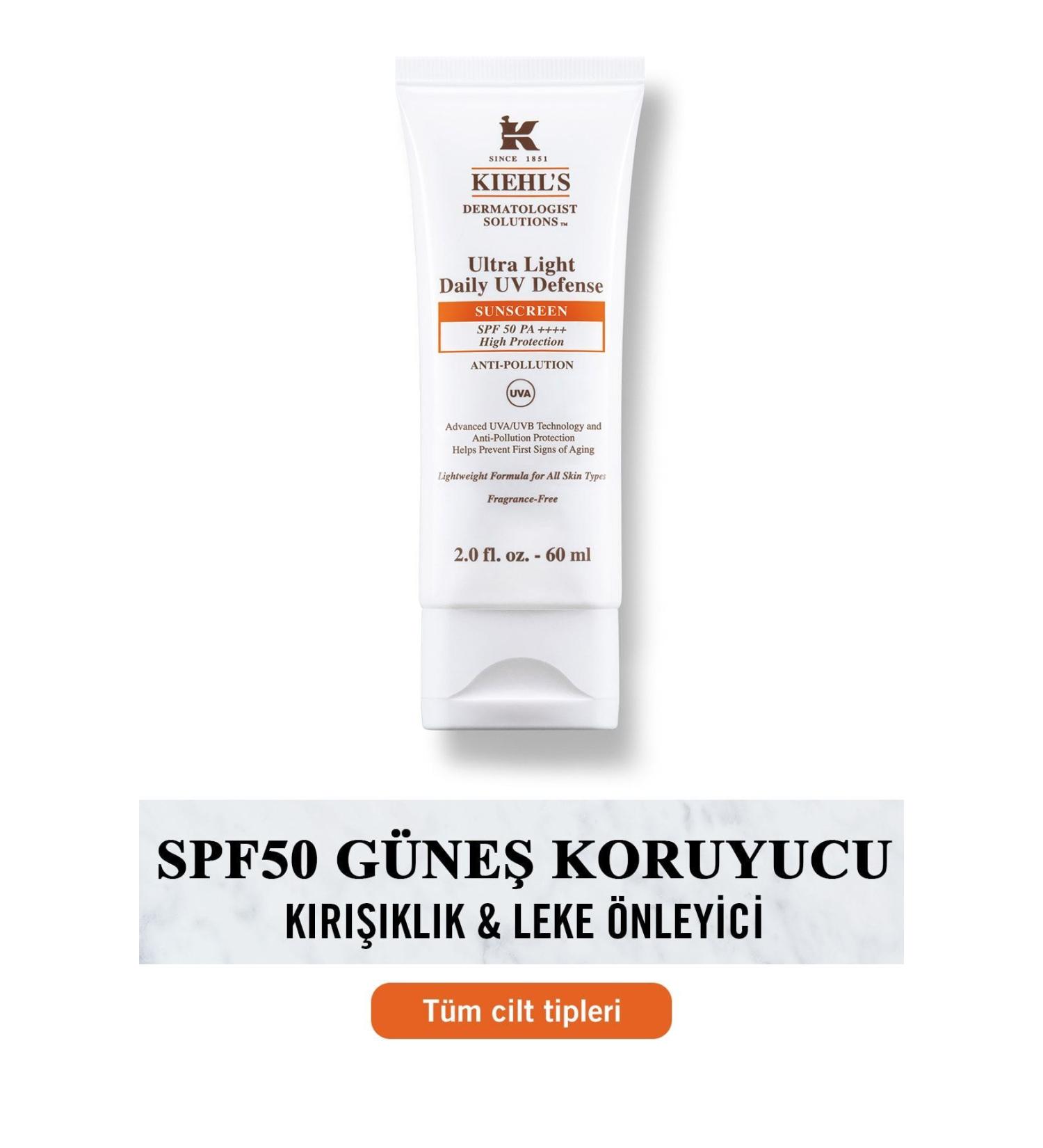 Kiehl's ULTRA LIGHT DAILY UV PROTECTIVE SUN CREAM - SPF50 60 ML PSSN2849 - Buy Online on GoSupps.com