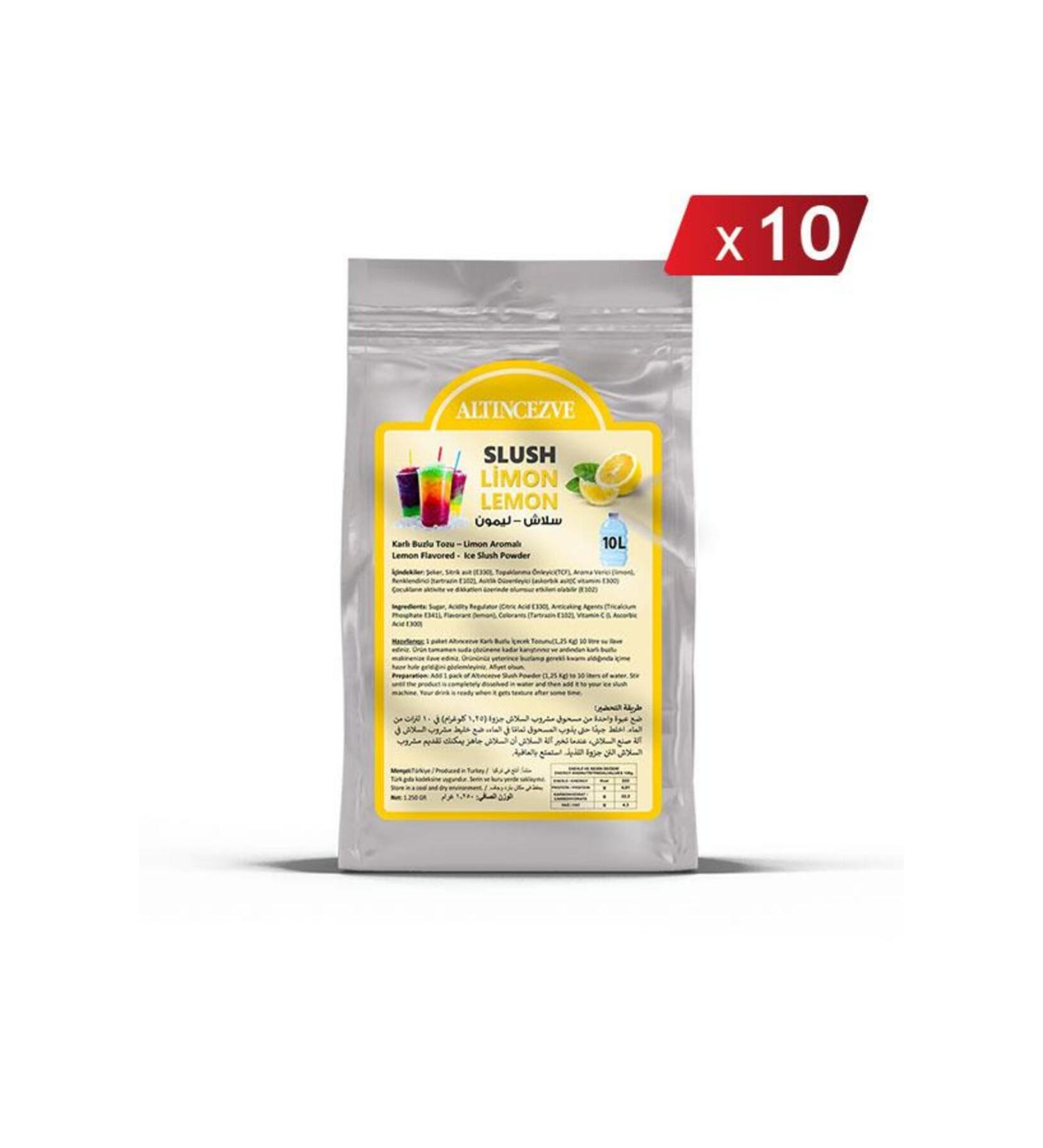 Alt ncezve Ice Slush Snowy Icy Snow Powder | Lemon 1.250 gr - 10 LX 10 Pieces