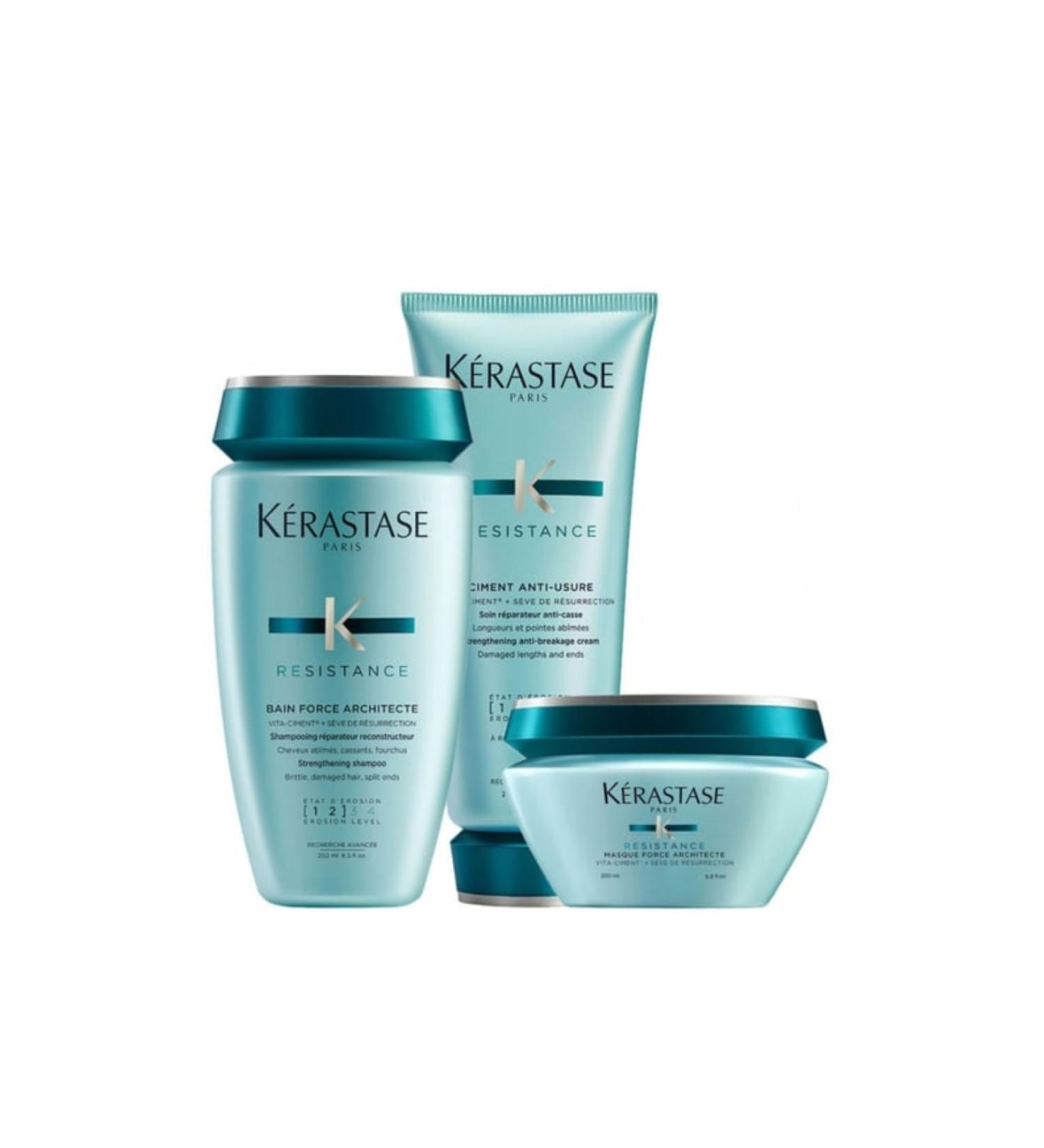 Kerastase R sistance Force-Set for Damaged Hair (Shampoo 250ml + Conditioner 200ml + Mask 200ml)