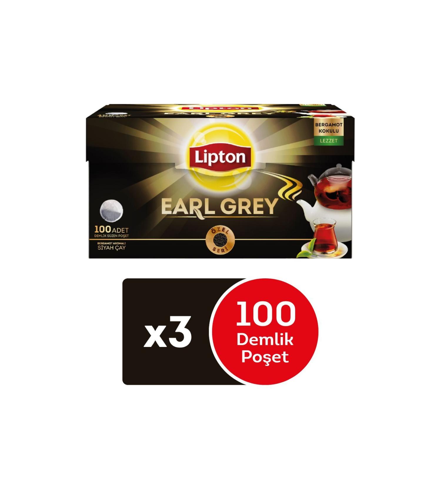 Lipton Earl Grey Teapot Tea Bags 100 Pack 3 Pieces - Buy Online on GoSupps.com