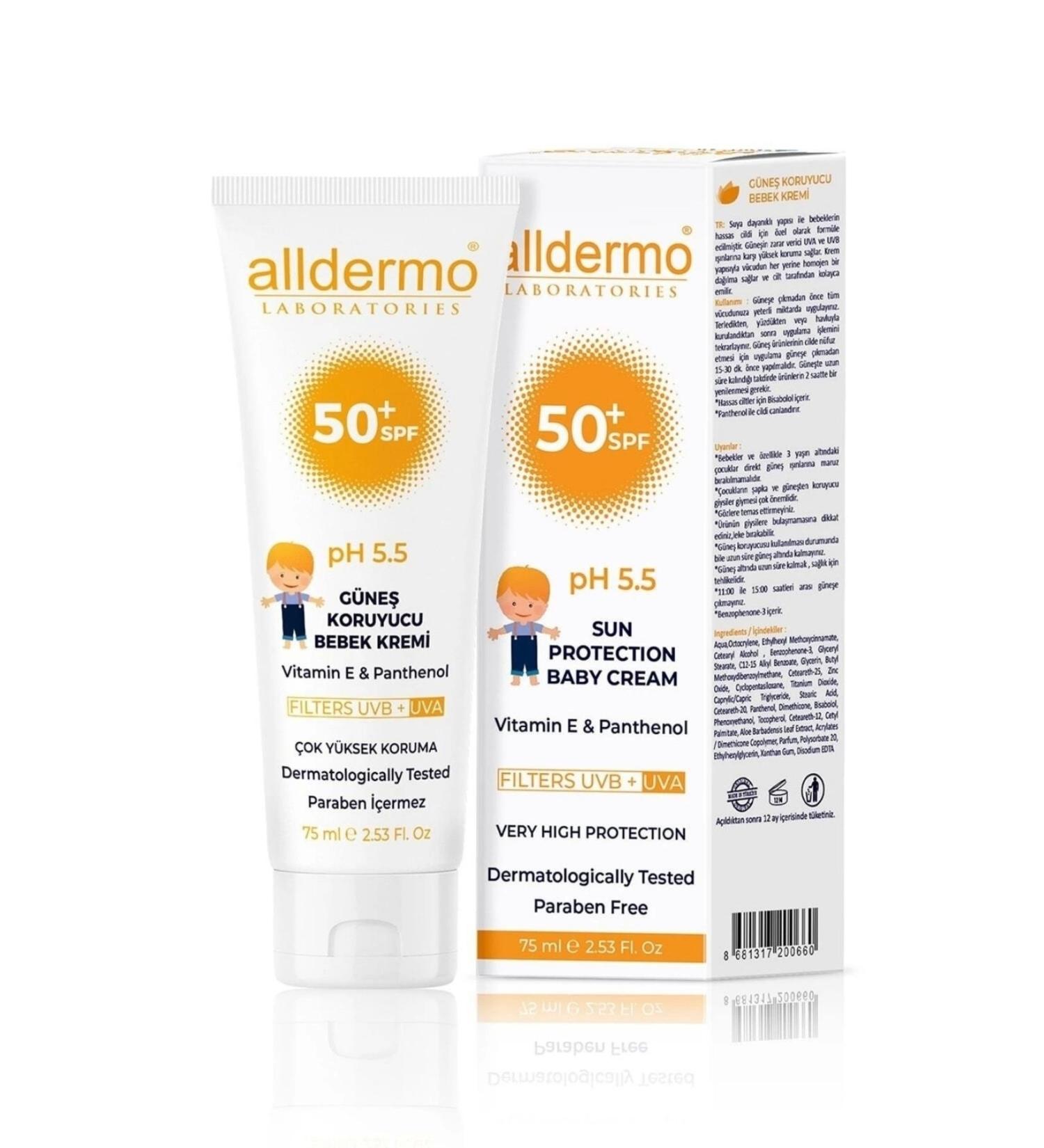 Alldermo 50 Spf Sunscreen Baby Cream 75 ml