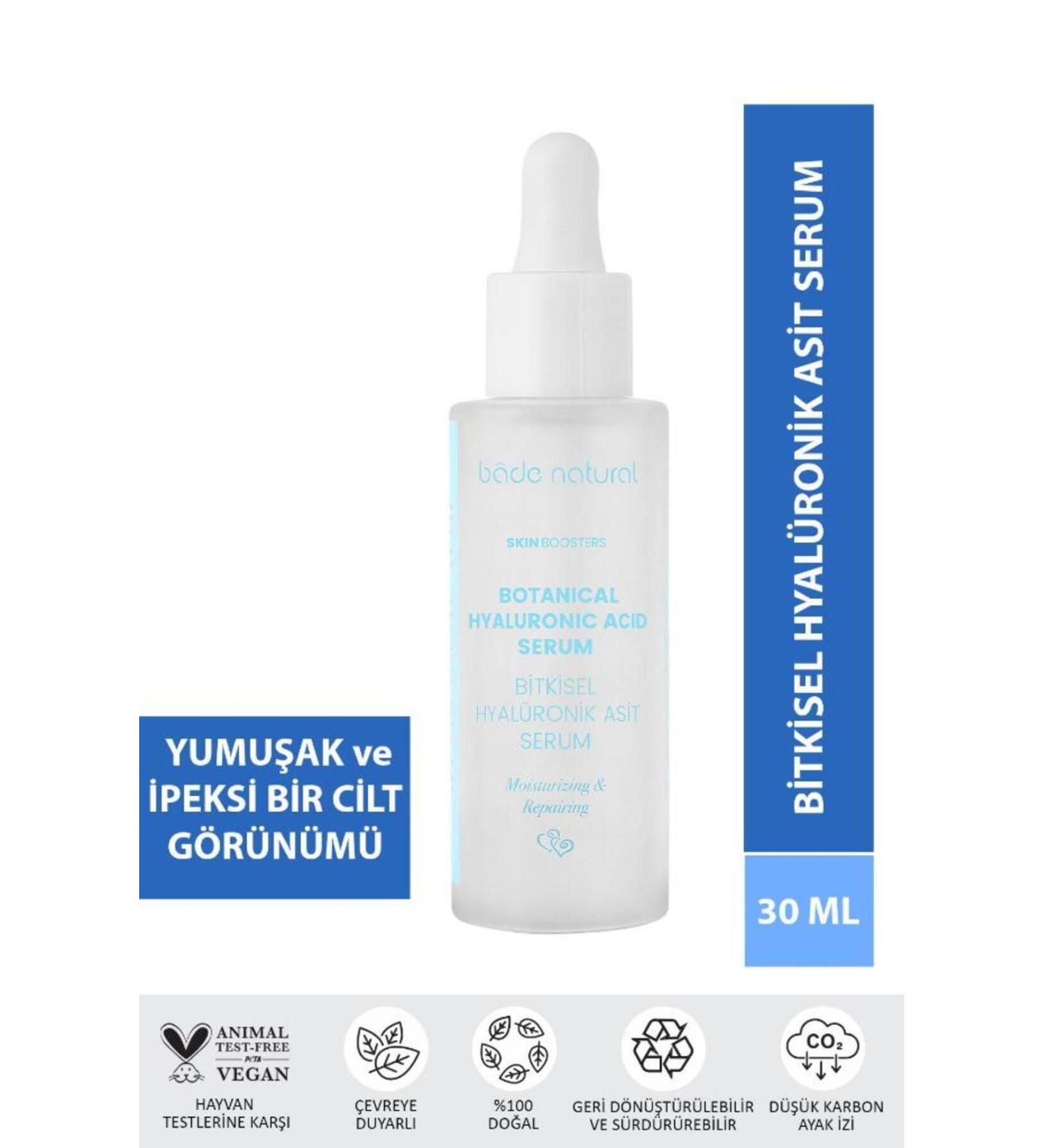 Bade Natural Herbal Hyaluronic Acid Face Serum Moisturizing and Revitalizing 30 ml - Buy Online on GoSupps.com