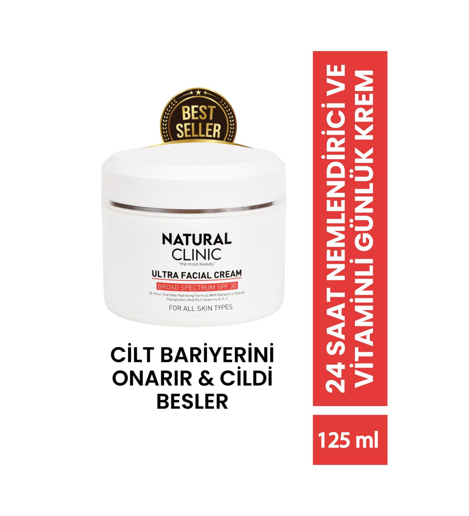 NATURAL CLINIC Ultra Facial 24 Hour Moisturizing and Vitamin Daily Cream - Spf30 125ml