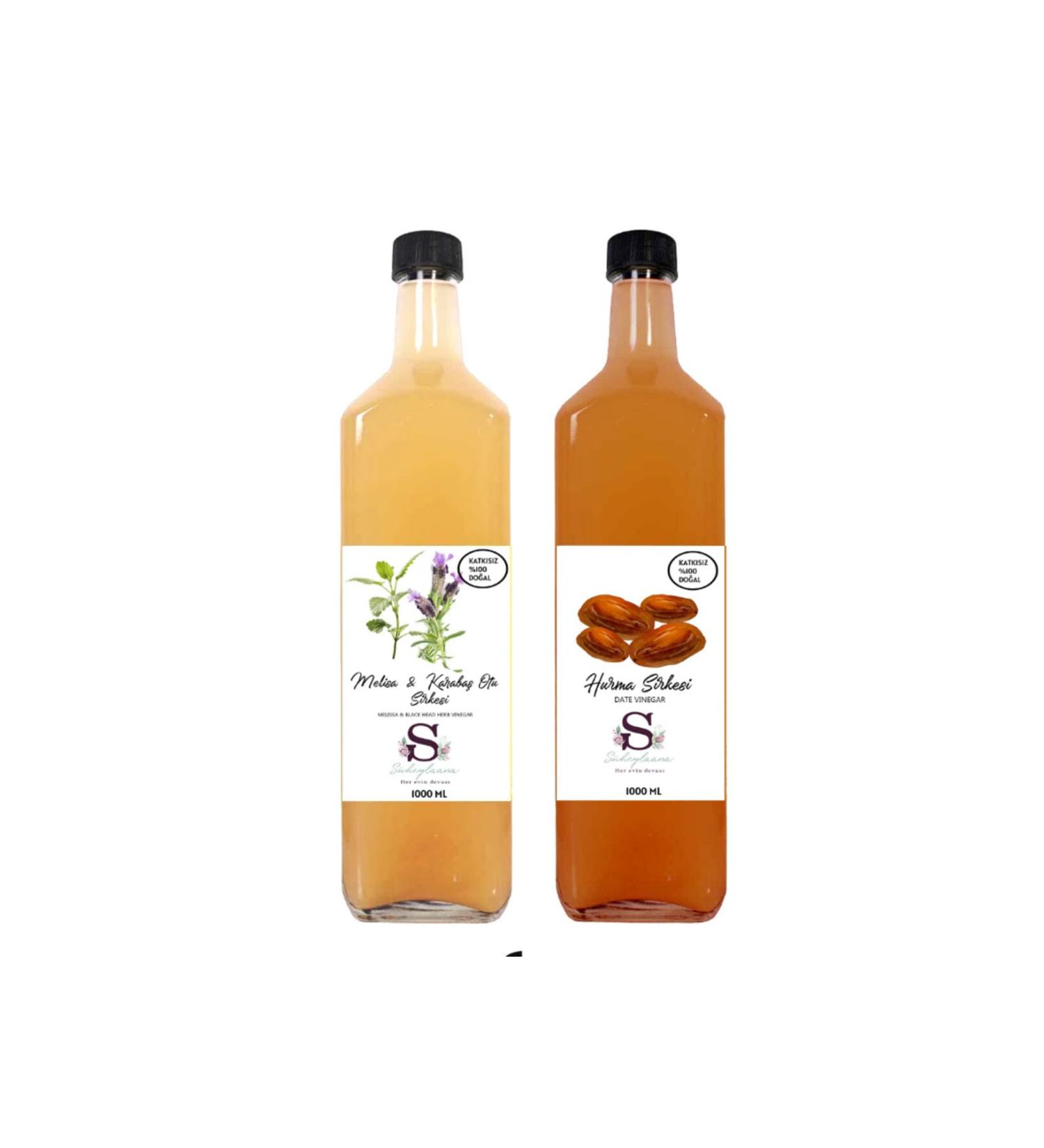 Suheylaana Natural Melissa & Black Pepper Vinegar 1000 ml and Date Vinegar 1000 ml
