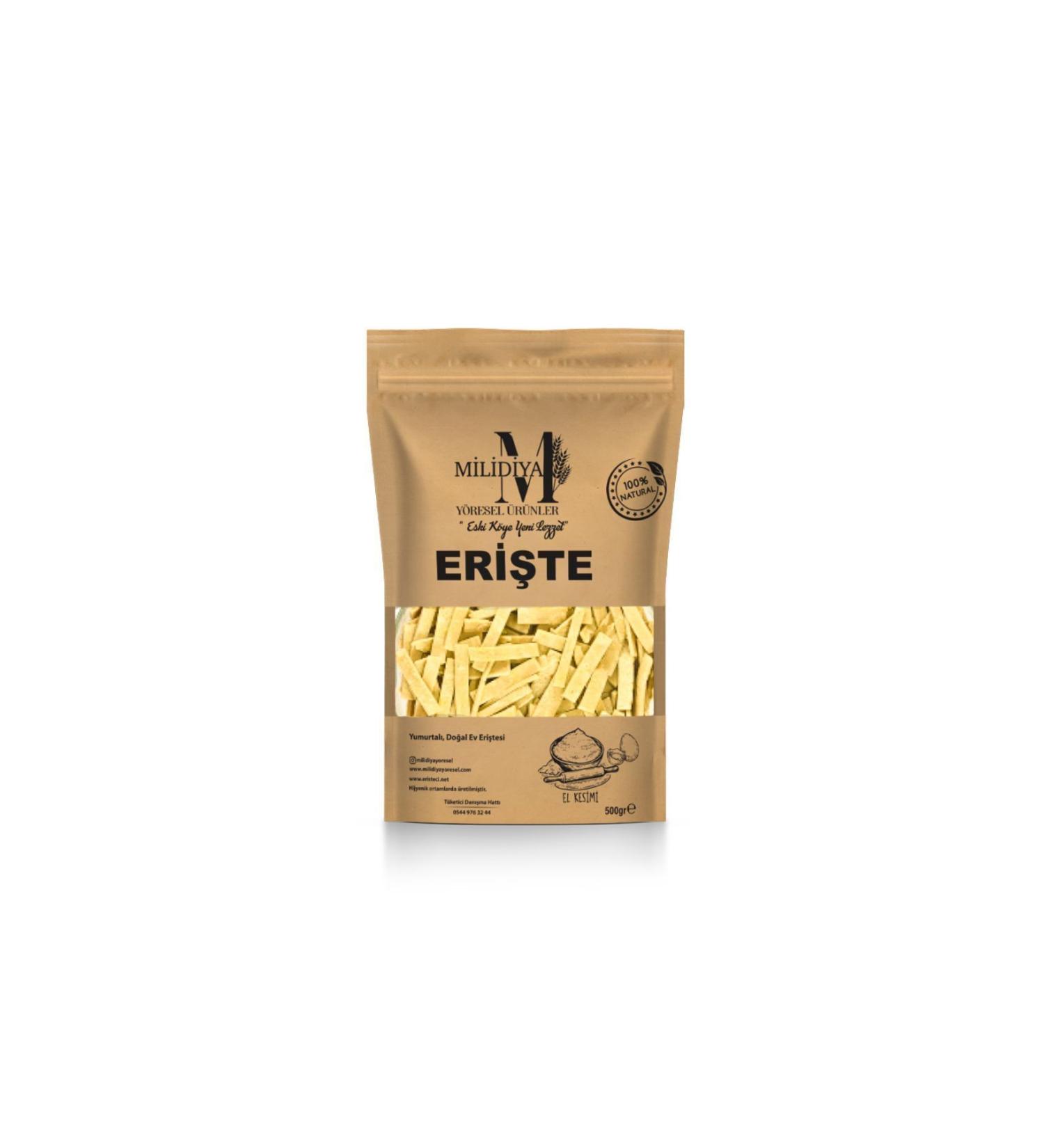 milidiya local products old village new taste Natural Plain Leaf Noodles 500 gr