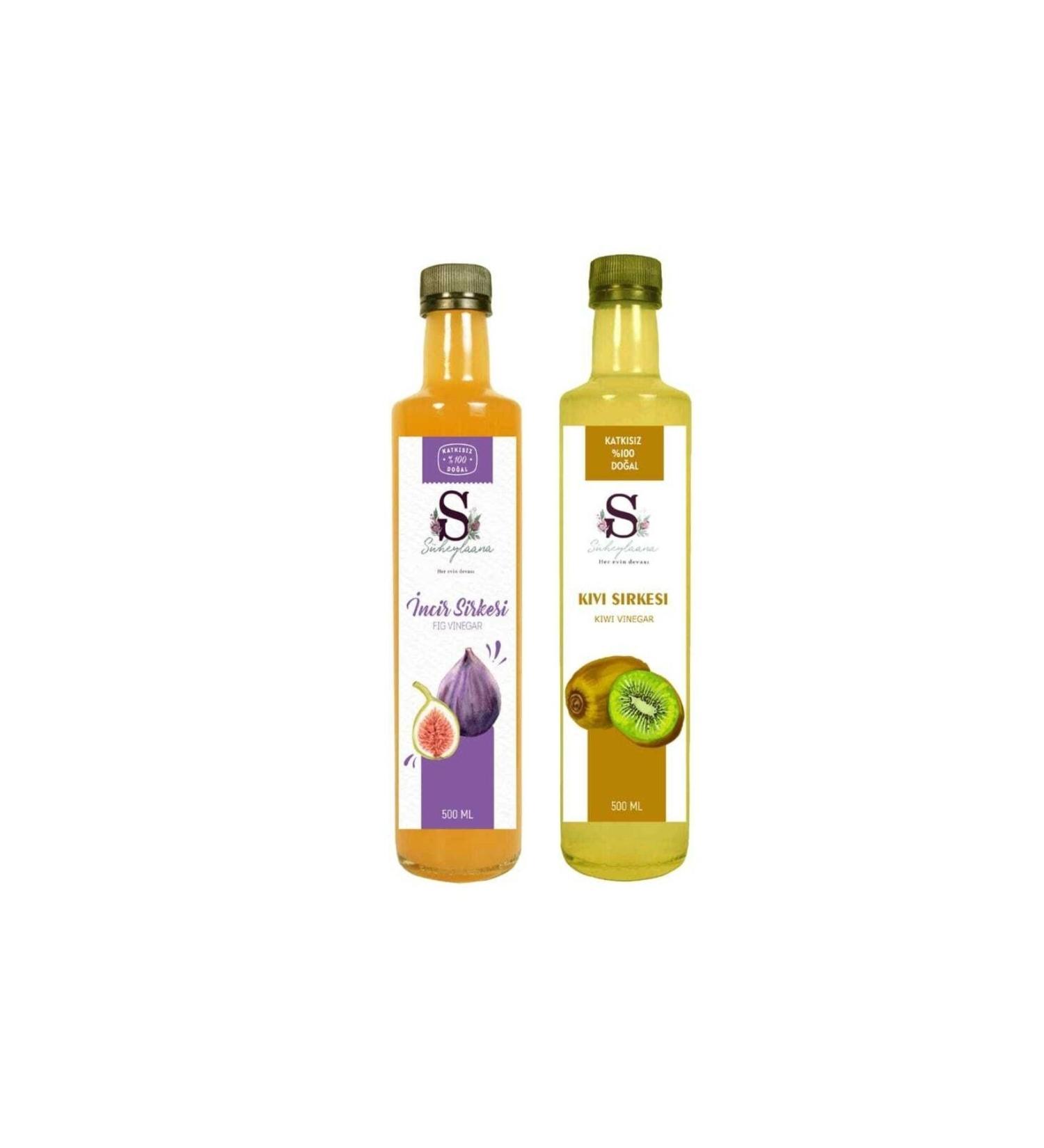 S heylaana Natural Fig Vinegar 500 ml and Natural Kiwi Vinegar 500 ml