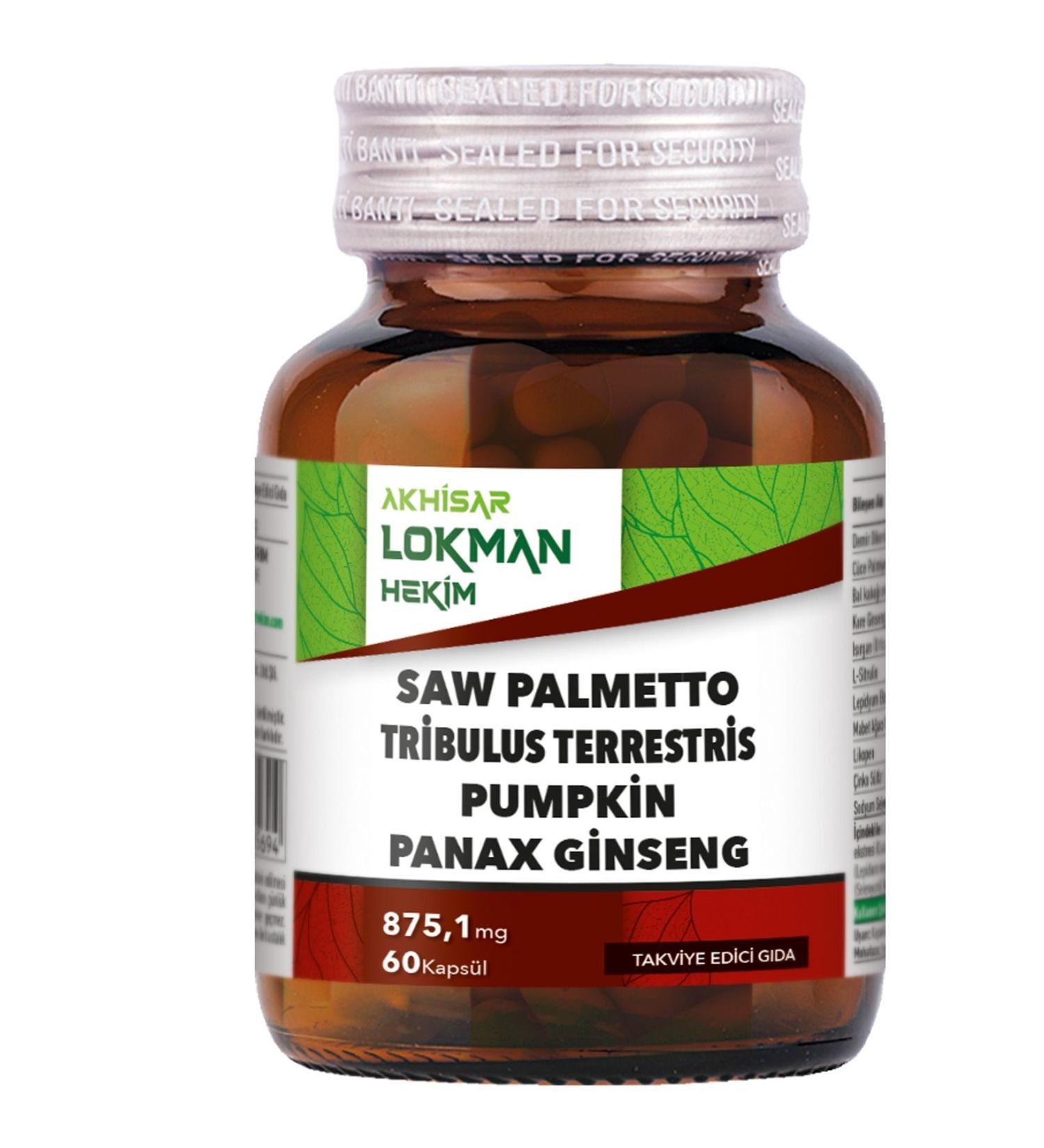 Akhisar Lokman Hekim Saw Palmetto Dwarf Palm Tribulus Terrestris - Iron Thorn Pumpkin Seed Seed Panax Ginseng - Buy Online on GoSupps.com