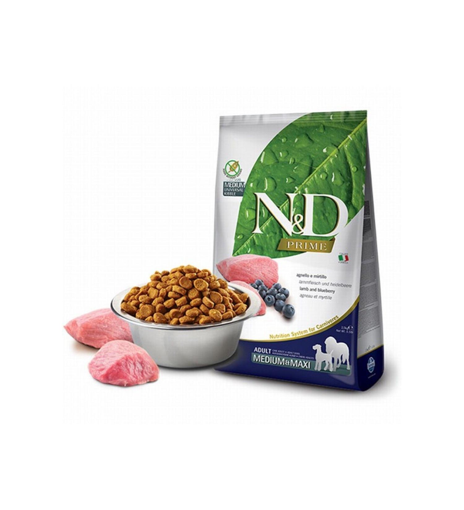 N & D Prime Medium Maxi Lamb Blueberry Grain Free Adult Dog Food 2.5 Kg