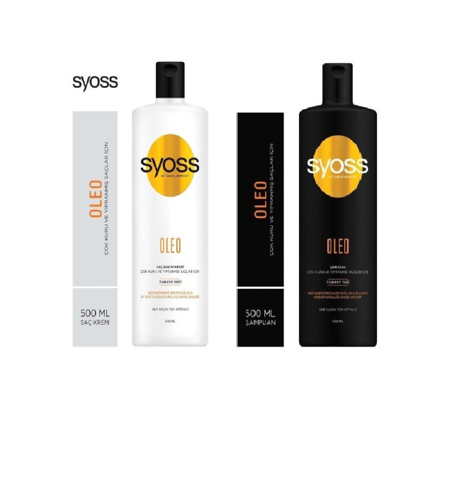 Syoss Oleo Shampoo for Very Dry & Damaged Hair 500 Ml + Conditioner 500 Ml - Buy Online on GoSupps.com