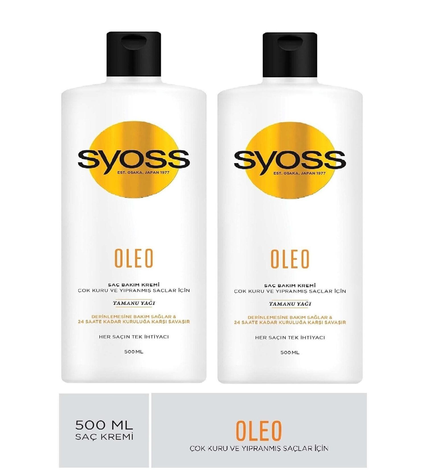 Syoss Oleo Hair Care Conditioner for Very Dry & Damaged Hair 500 Ml X 2 Pieces