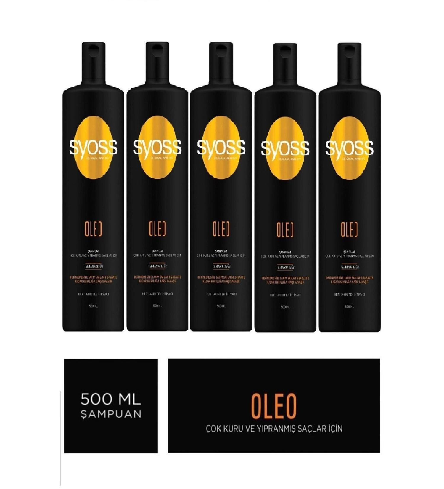 Syoss Oleo Shampoo for Very Dry and Damaged Hair 500 Ml X 5 Pieces (Box) - Buy Online on GoSupps.com