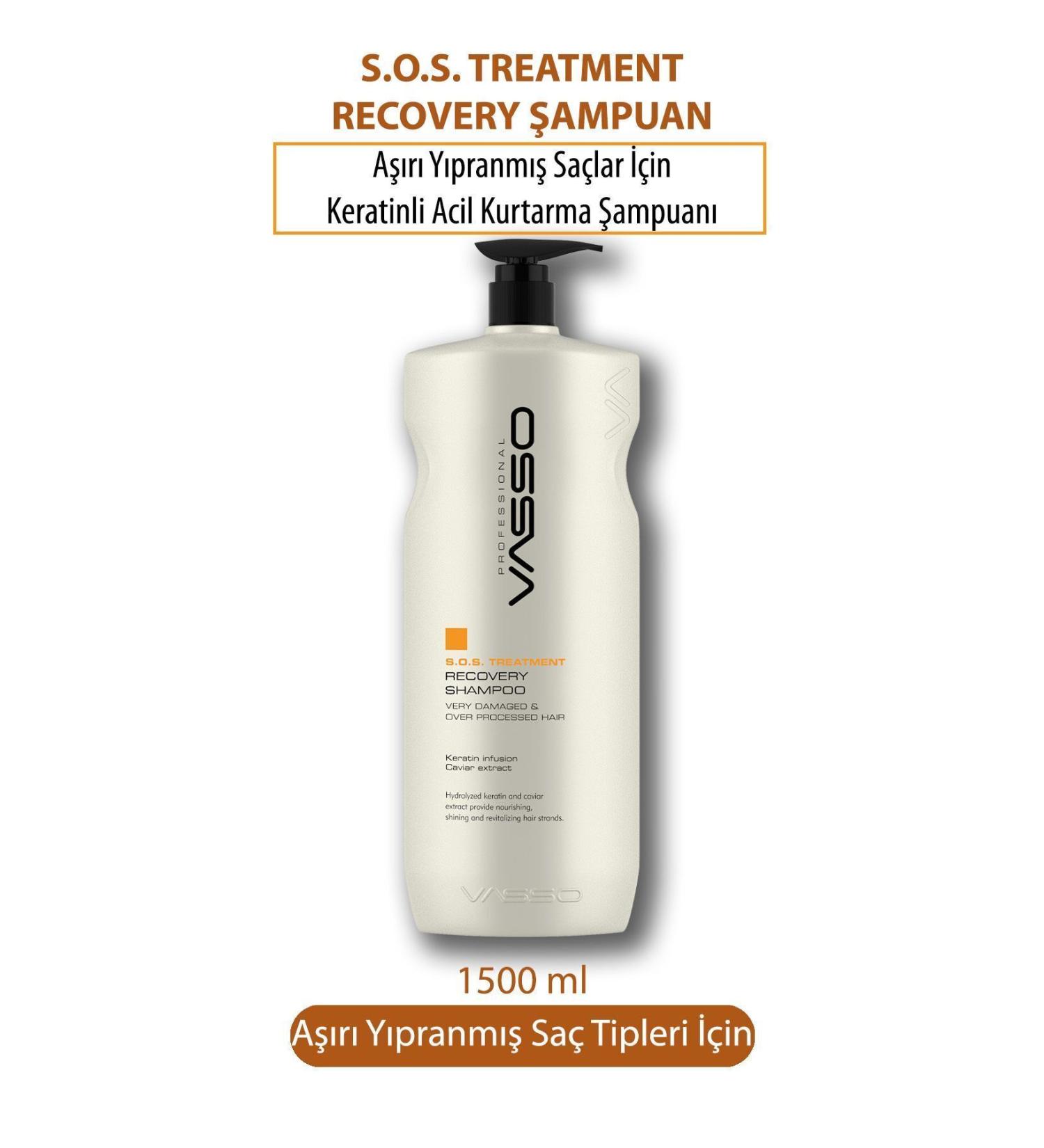 VASSO WOMEN Keratin and Caviar Essence Shampoo for Extremely Damaged Hair 1500 ml