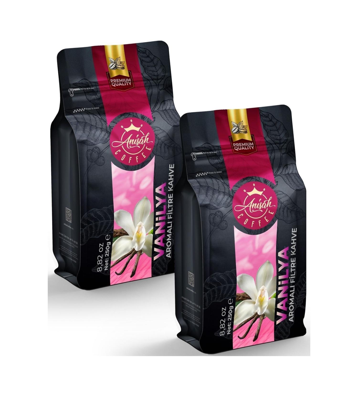 Anisah Coffee Vanilla Flavored Filter Coffee 2 X 250 Grams
