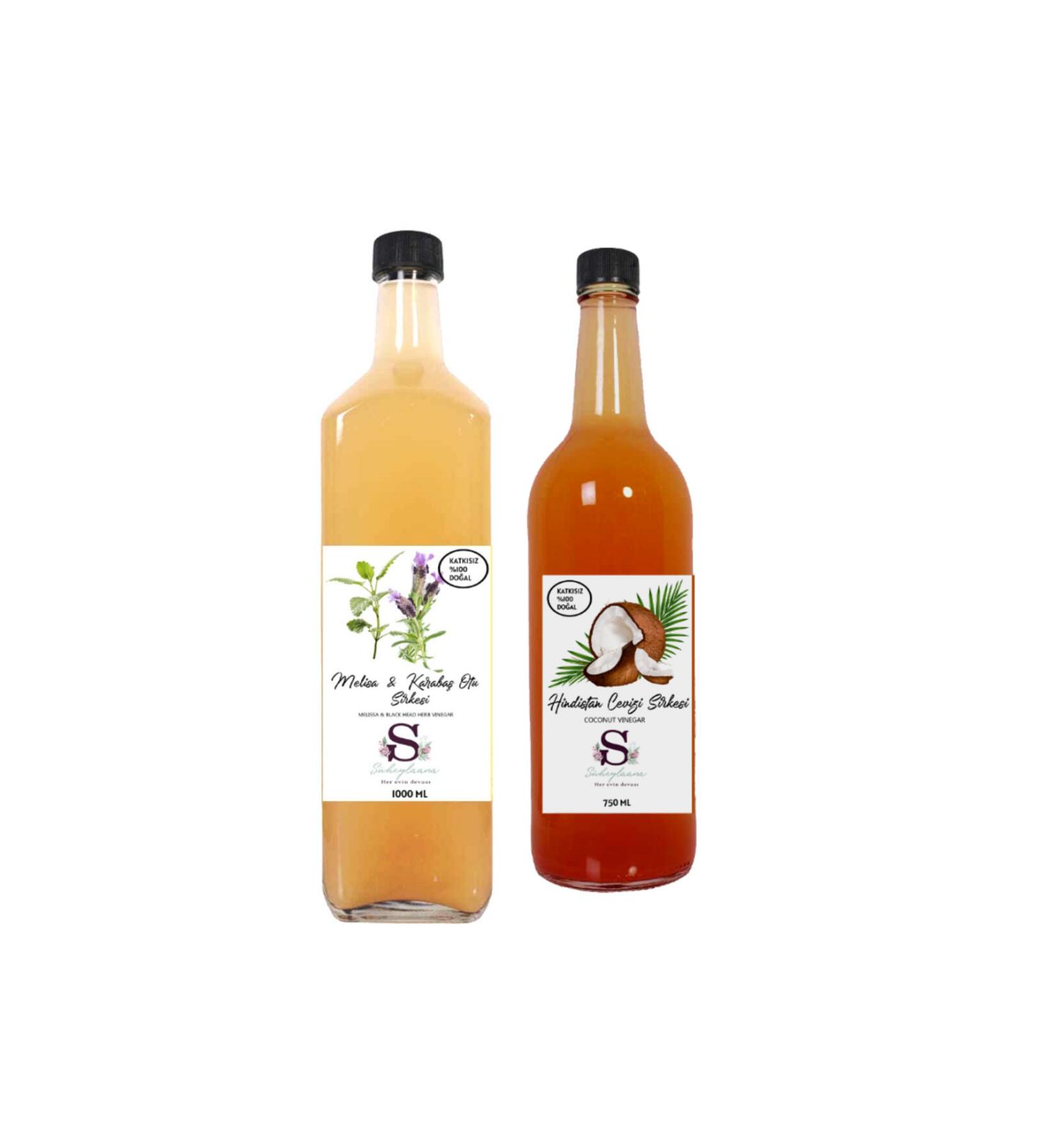 Suheylaana Natural Melissa & Black Pepper Vinegar 1000 ml and Coconut Vinegar 750 ml