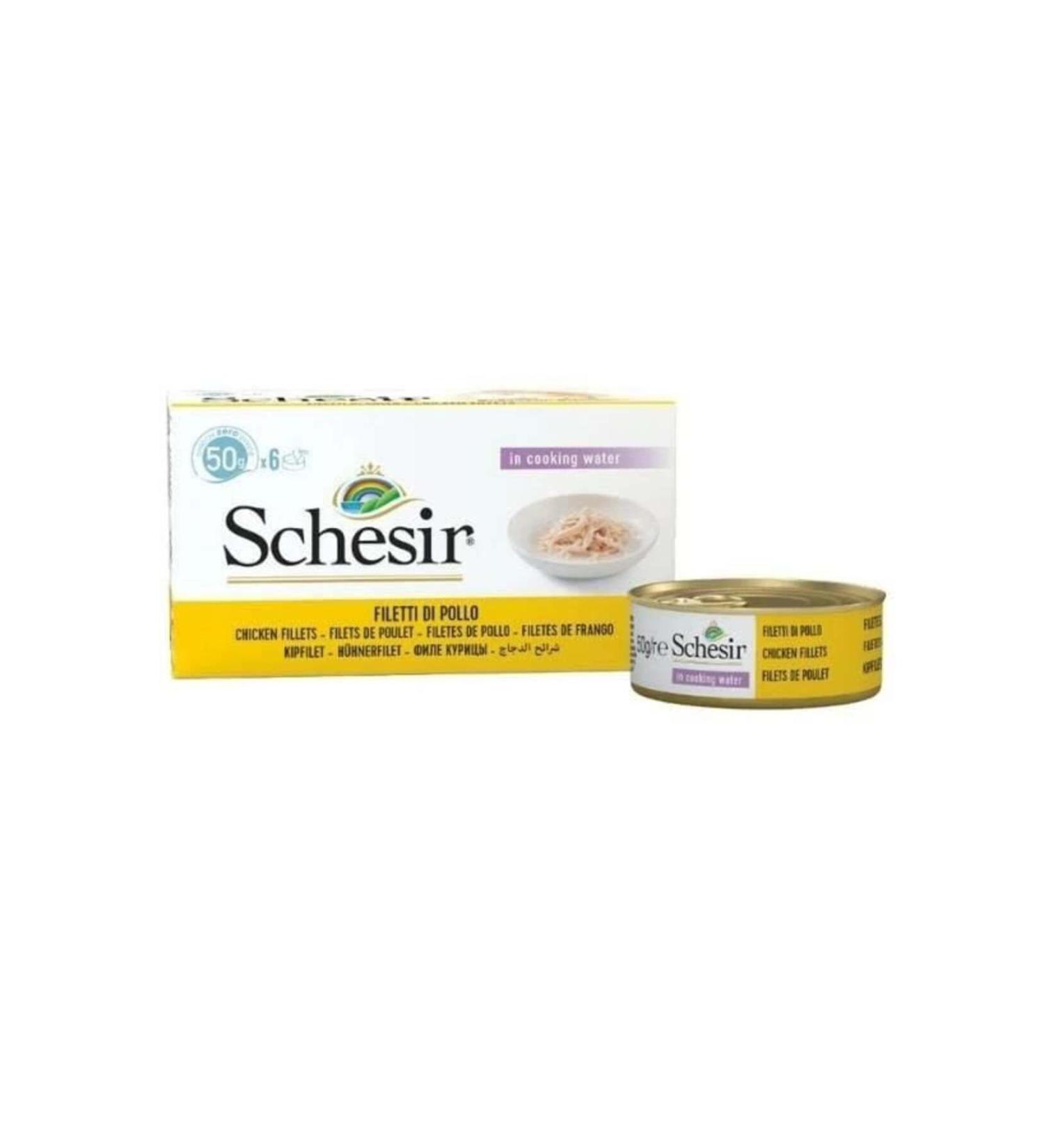 Schesir Multipack Chicken Adult Cat Canned Food 6 x 50 Gr