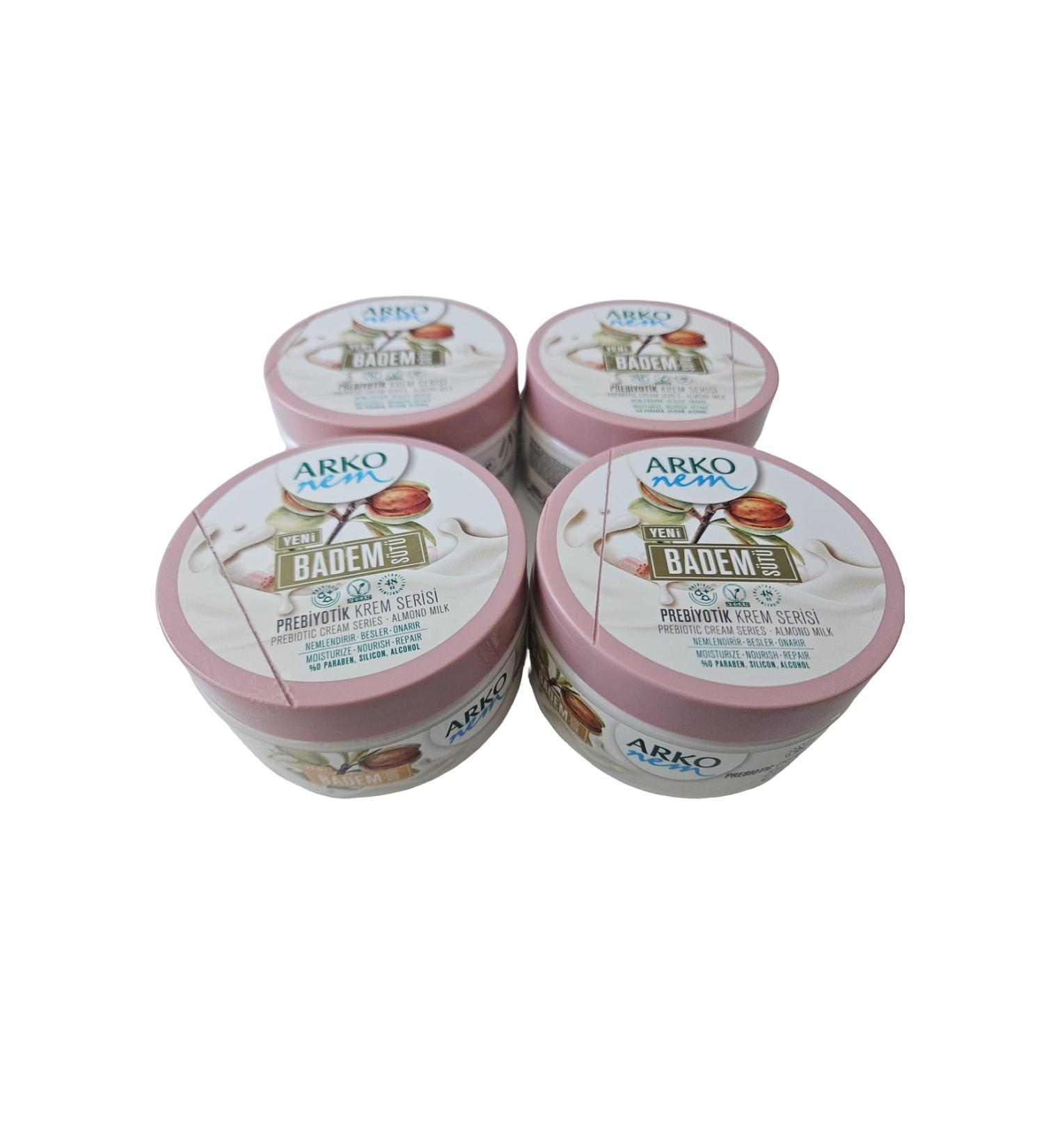 Arko Nem Prebiotic Cream Series Almond Milk 250ml x 4 Pieces