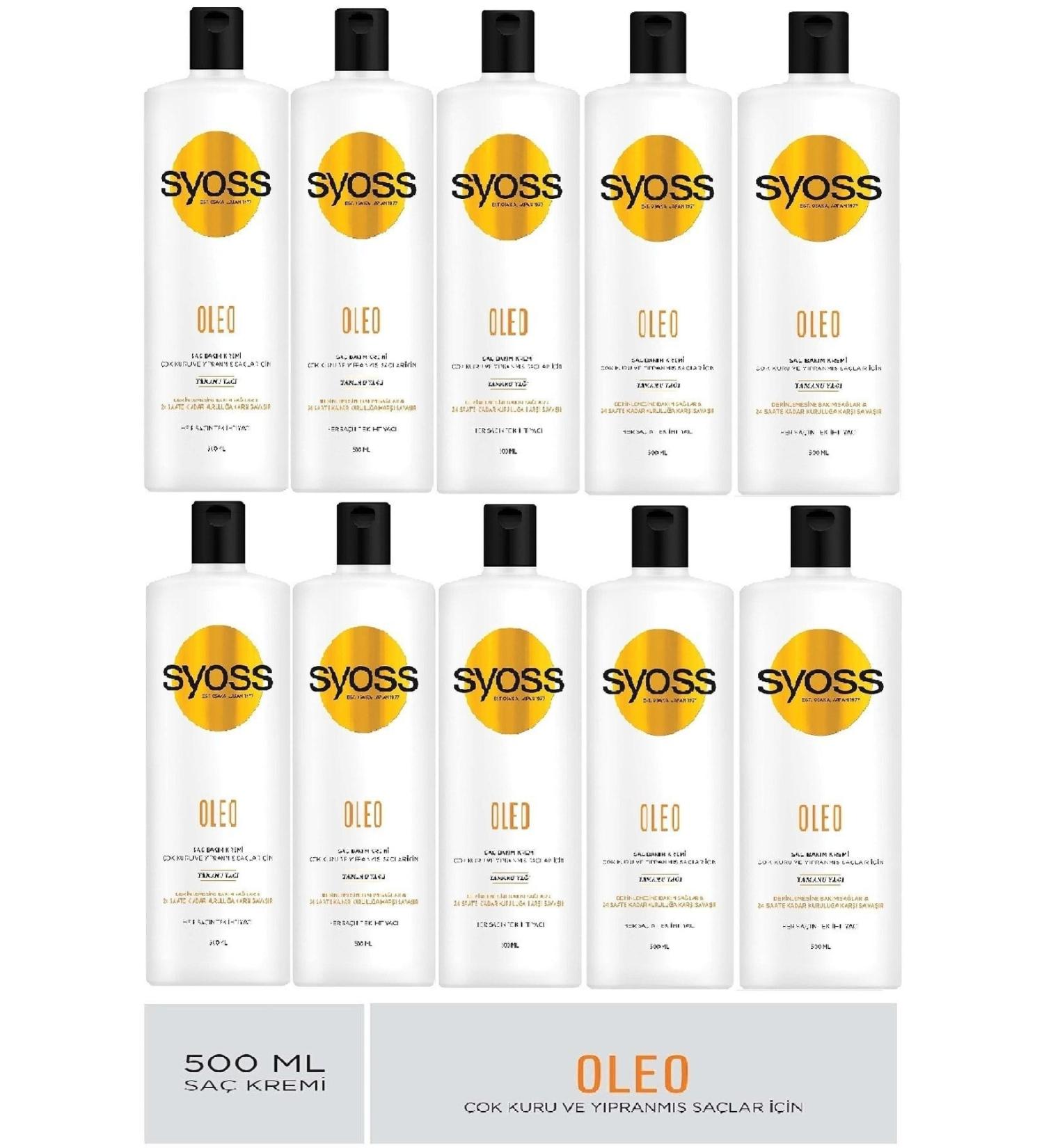 Syoss Oleo Hair Care Cream for Very Dry & Damaged Hair 500 Ml X 10 Pieces (Box)
