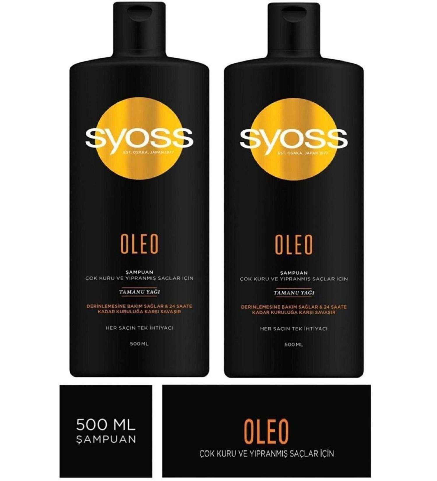 Syoss Oleo Shampoo for Very Dry and Damaged Hair 500 Ml X 2 Pieces - Buy Online on GoSupps.com