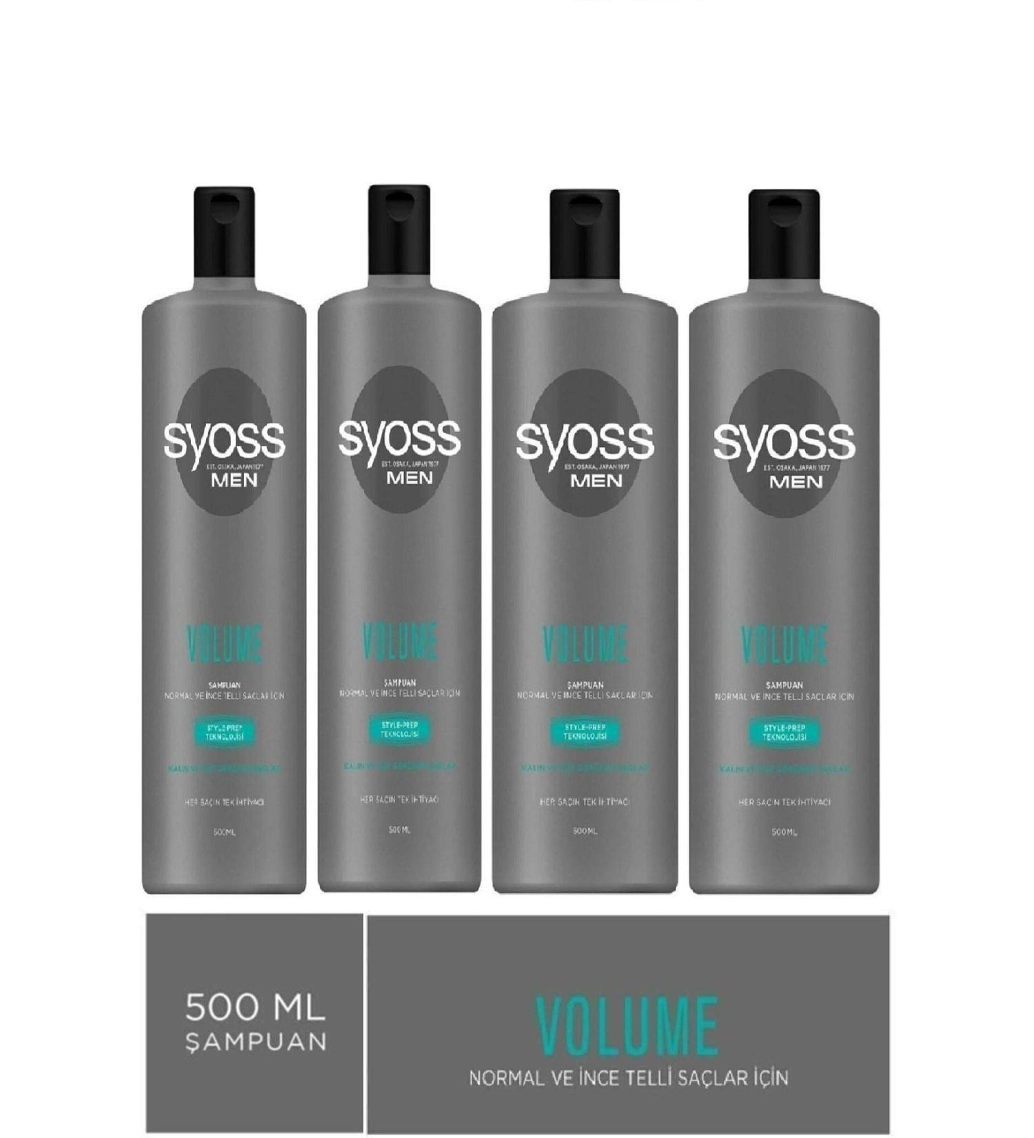 Syoss Volume Shampoo for Normal and Fine Hair 500 Ml X 4 Pieces
