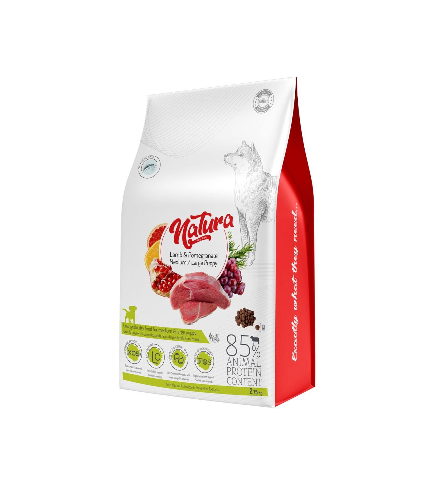 Natura Pet Natura LowGrain Medium Large Puppy Food with Lamb & Pomegranate 2 75kg
