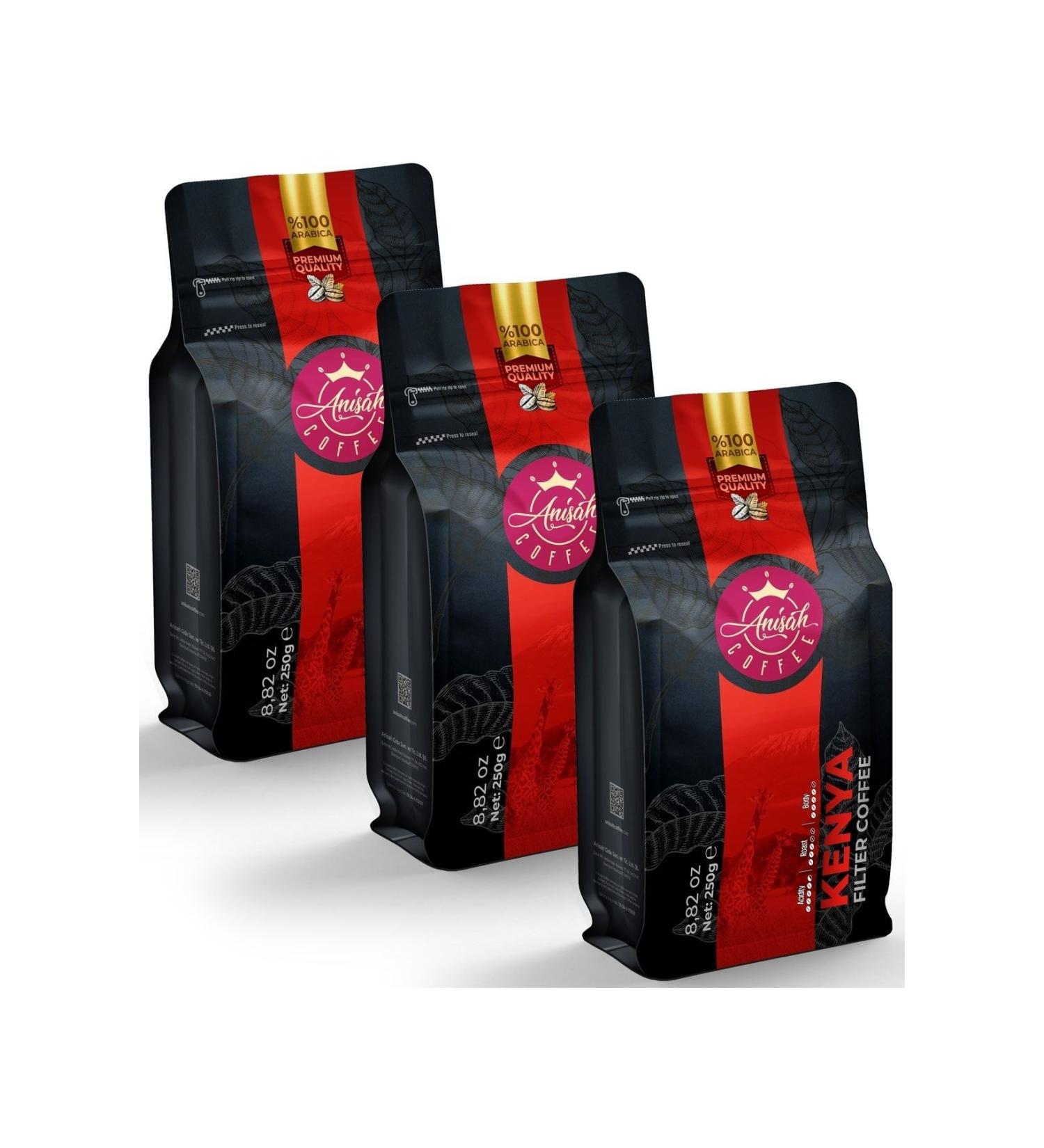 Anisah Coffee Kenya 0 Arabica Premium Filter Coffee 3x250g | Medium Roast (MEDIUM ROAST)