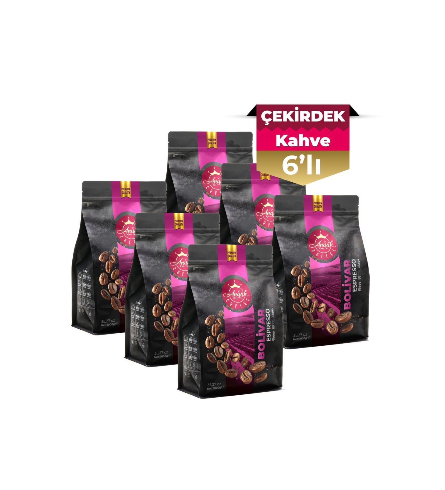 Anisah Coffee 6 X 1000 grams Bolivar Espresso Bean Coffee