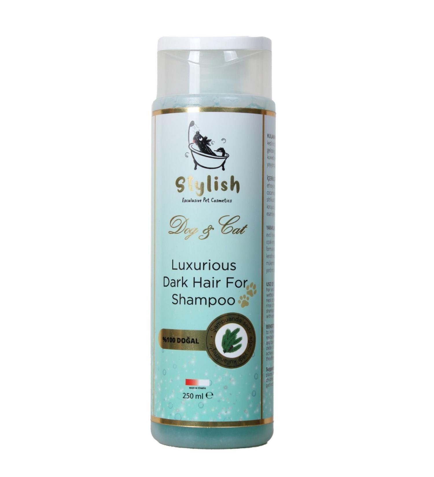 Stylish exculusive pet cosmetics Organic Shampoo for Dark Haired Dogs and Cats 250 ml