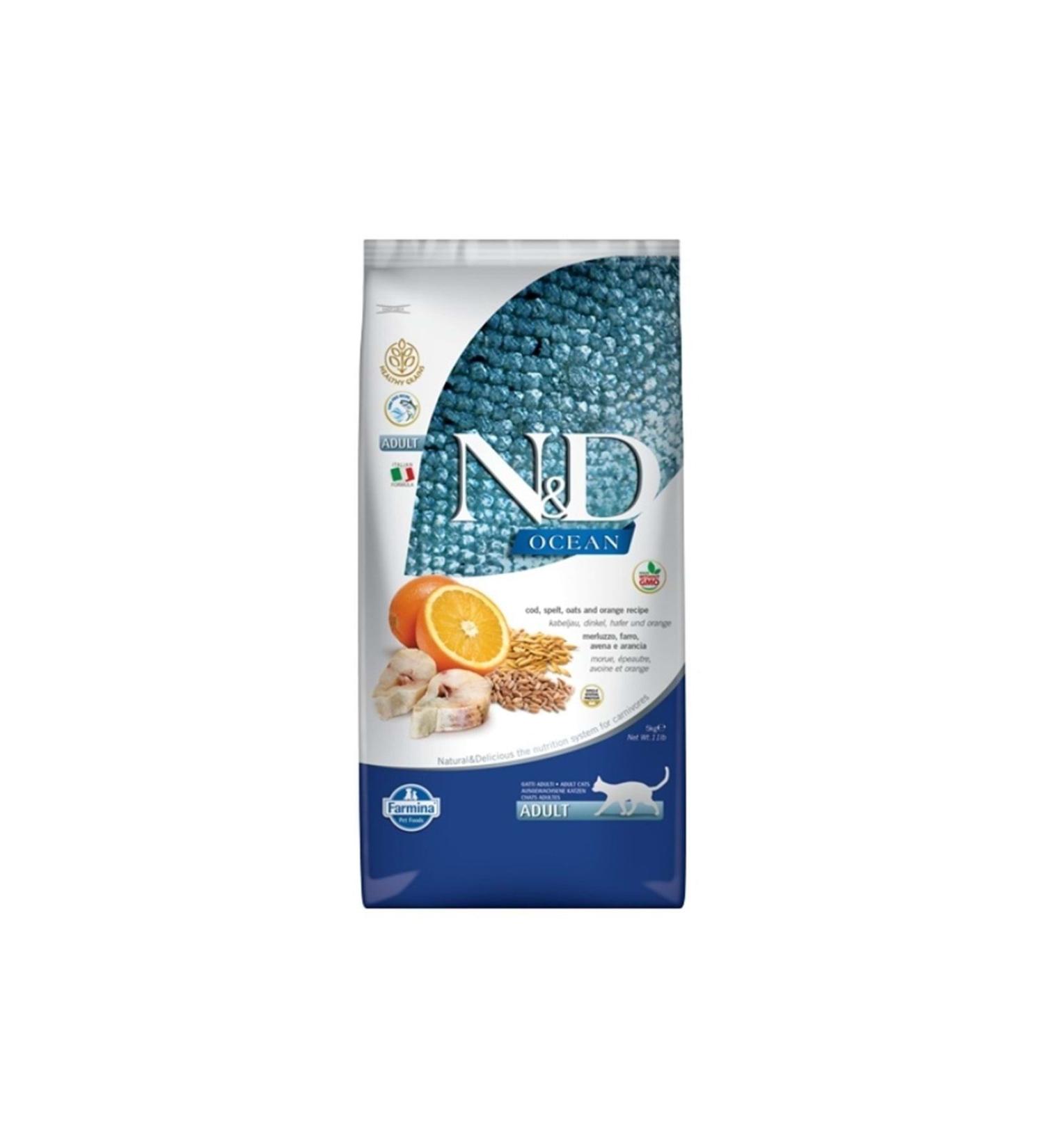 N & D Cod & Orange Low Grain Adult Cat Food 5kg