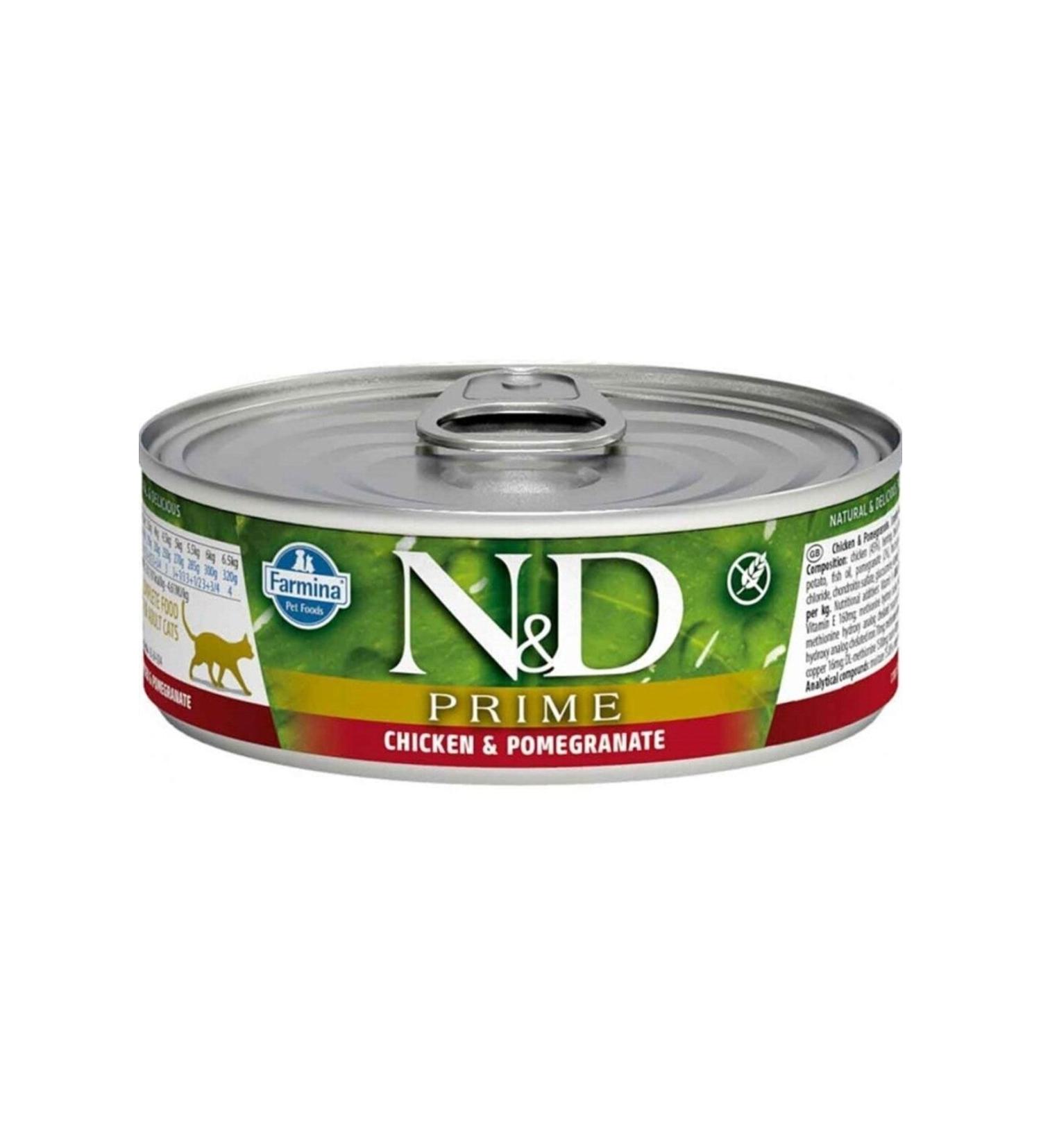 N & D Chicken and Pomegranate Grain-Free Canned Adult Cat Food 12 x 70 gr
