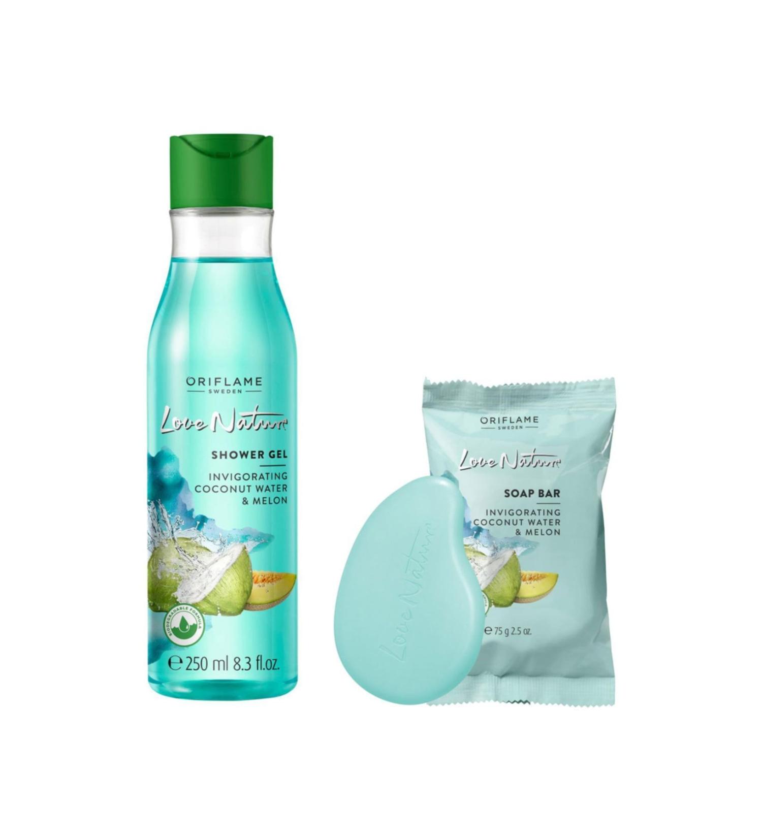 Oriflame Love Nature Coconut Water and Melon Extract Shower Gel + Soap