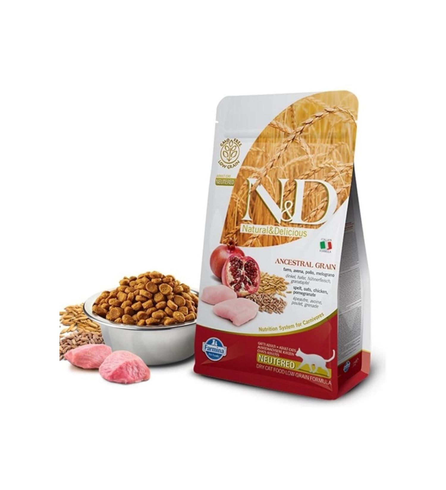 N & D Chicken and Pomegranate Low Grain Sterilized Cat Food 5kg