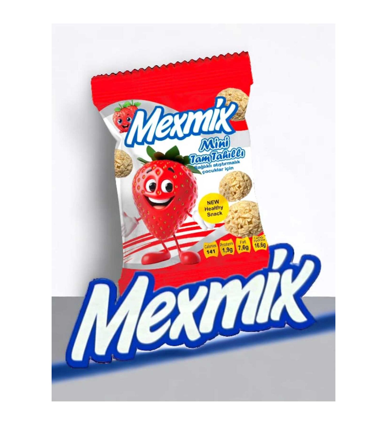Mexmix MEXM X MINI WHOLE GRAIN STRAWBERRY HEALTHY SNACK (28G*24PCS)
