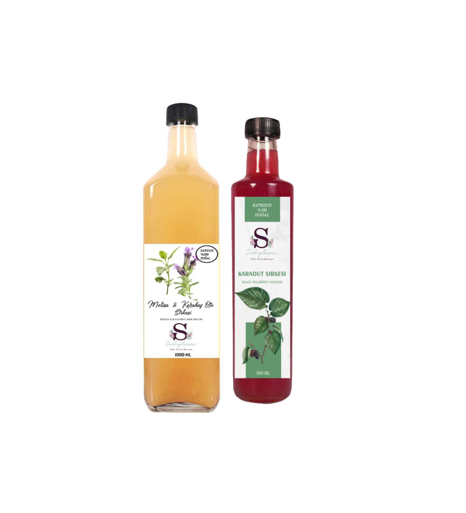 S heylaana Natural Melissa & Black Mulberry Vinegar 1000 ml and Black Mulberry Vinegar 500 ml